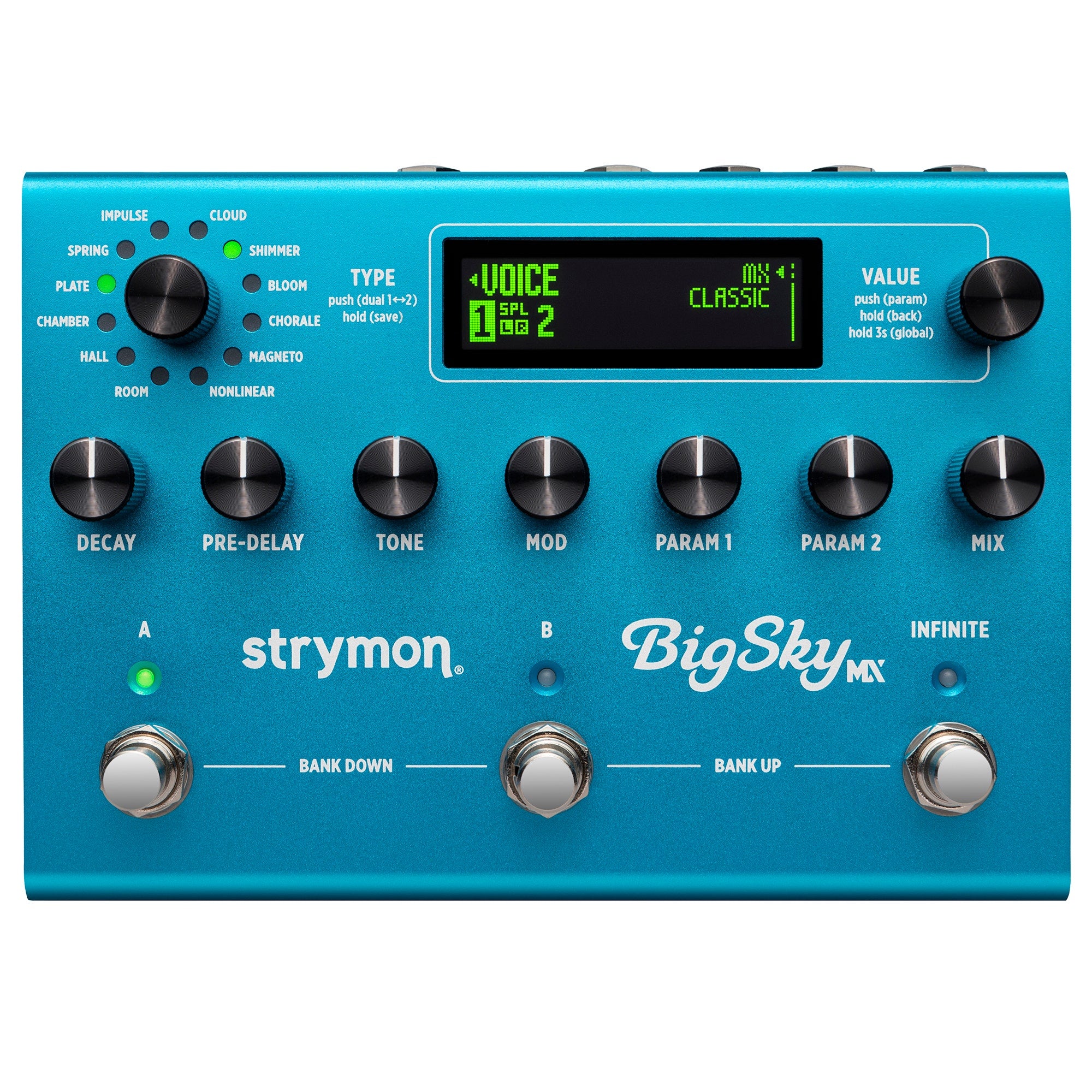 Strymon BigSky MX Reverberator Reverb Guitar Effect Pedal with 12 Algorithms, Dual Routing Operation