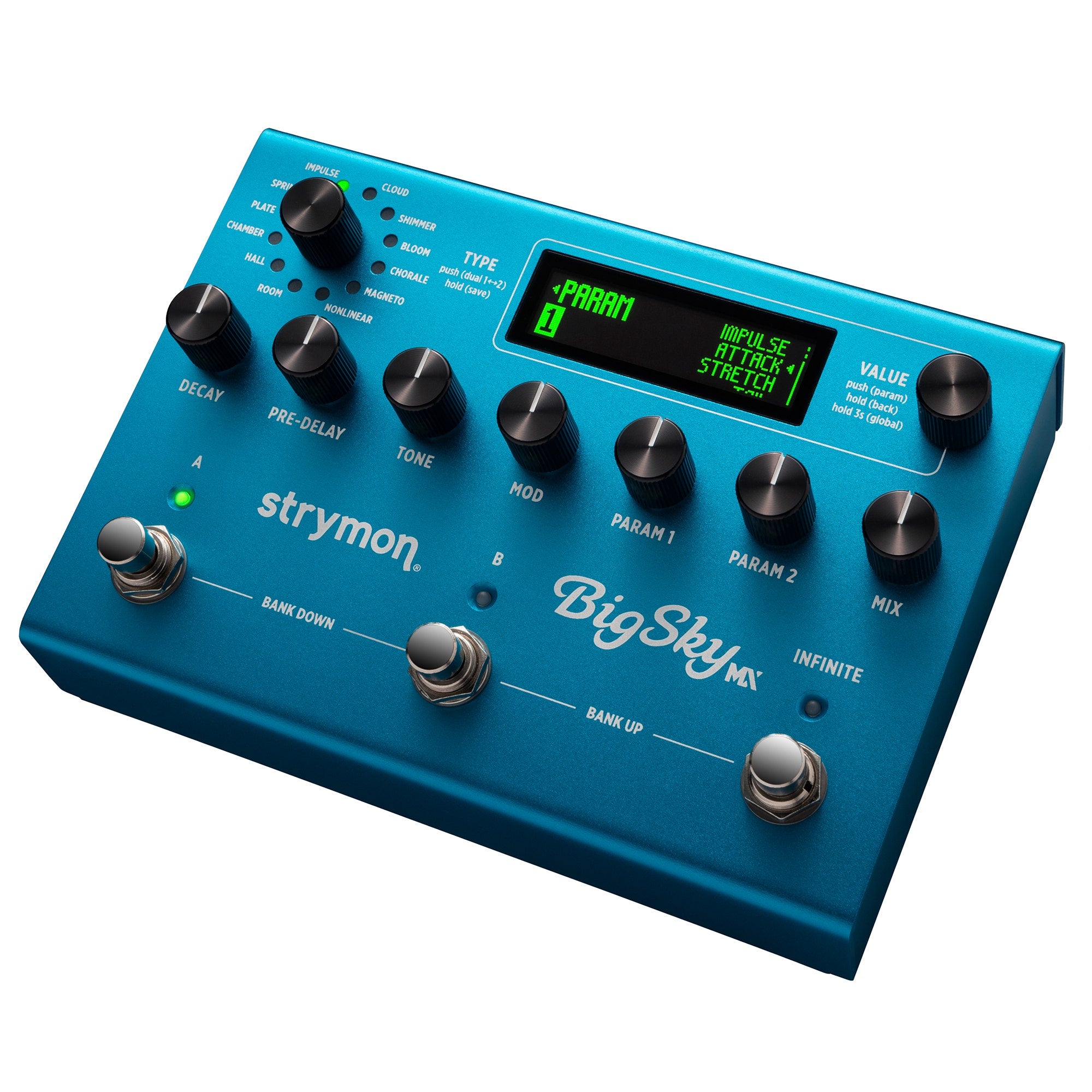 Strymon BigSky MX Reverberator Reverb Guitar Effect Pedal with 12 Algorithms, Dual Routing Operation