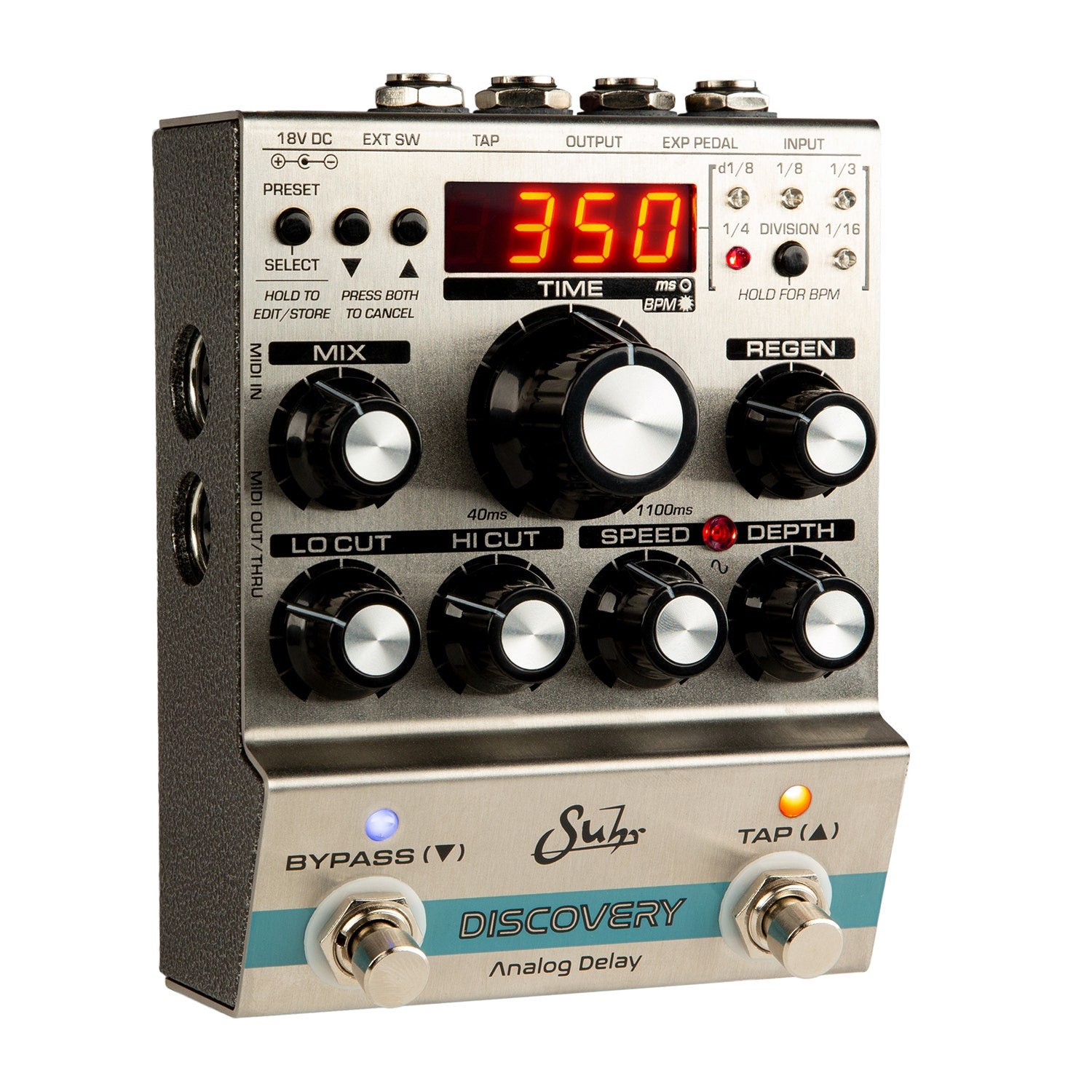 Suhr 03-DAD-0001 Discovery 18-Volt Analog Delay Pedal w/ 127 Programmable Presets