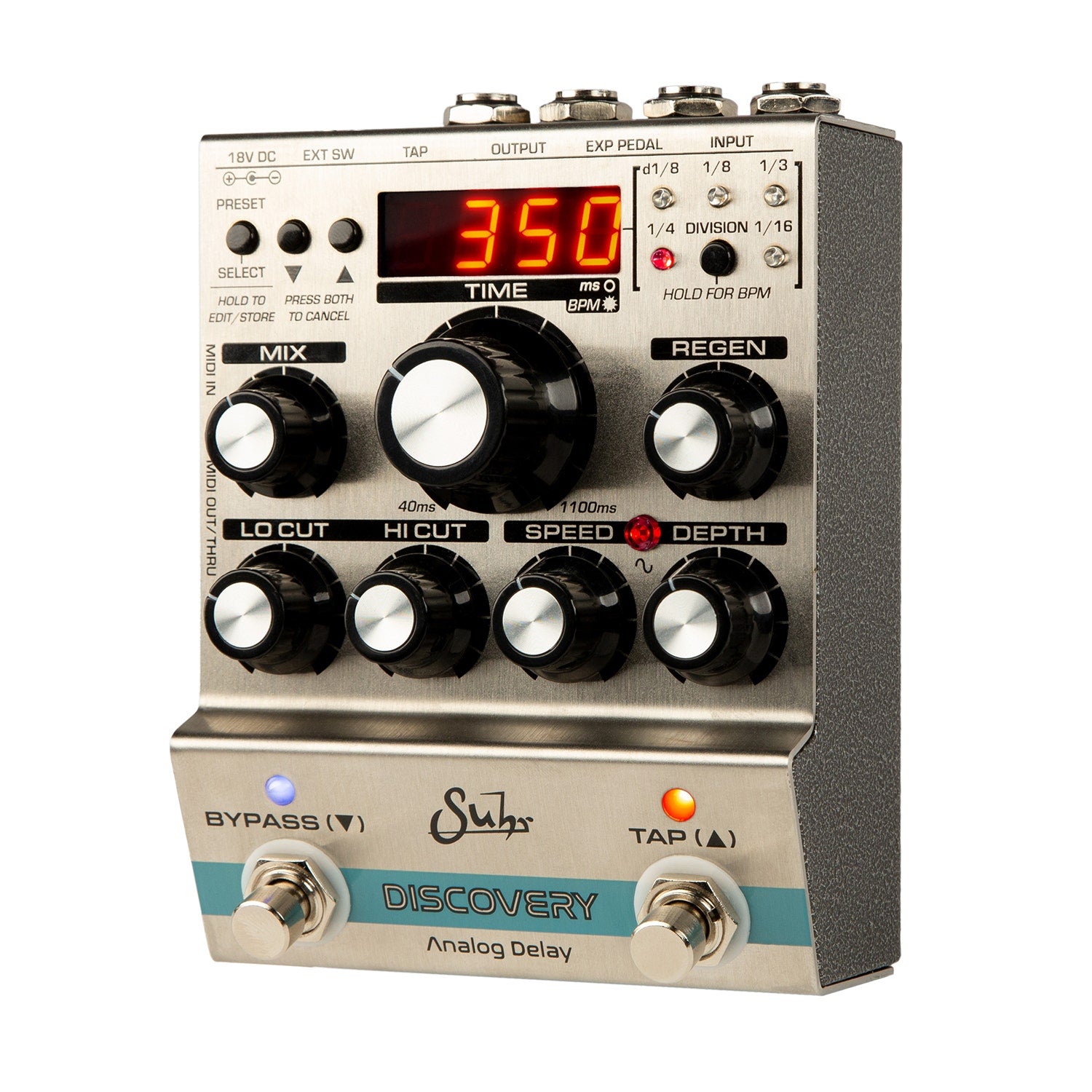 Suhr 03-DAD-0001 Discovery 18-Volt Analog Delay Pedal w/ 127 Programmable Presets