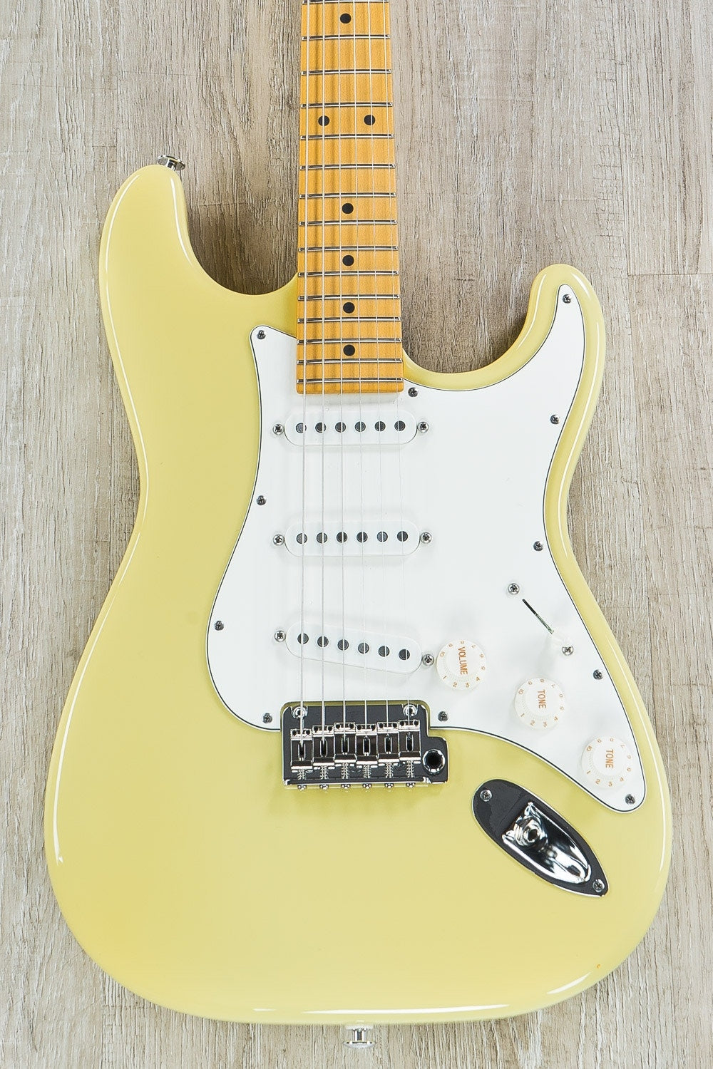 Suhr Classic S SSS Electric Guitar, Maple Fingerboard, SSCII, Deluxe Gig Bag - Vintage Yellow