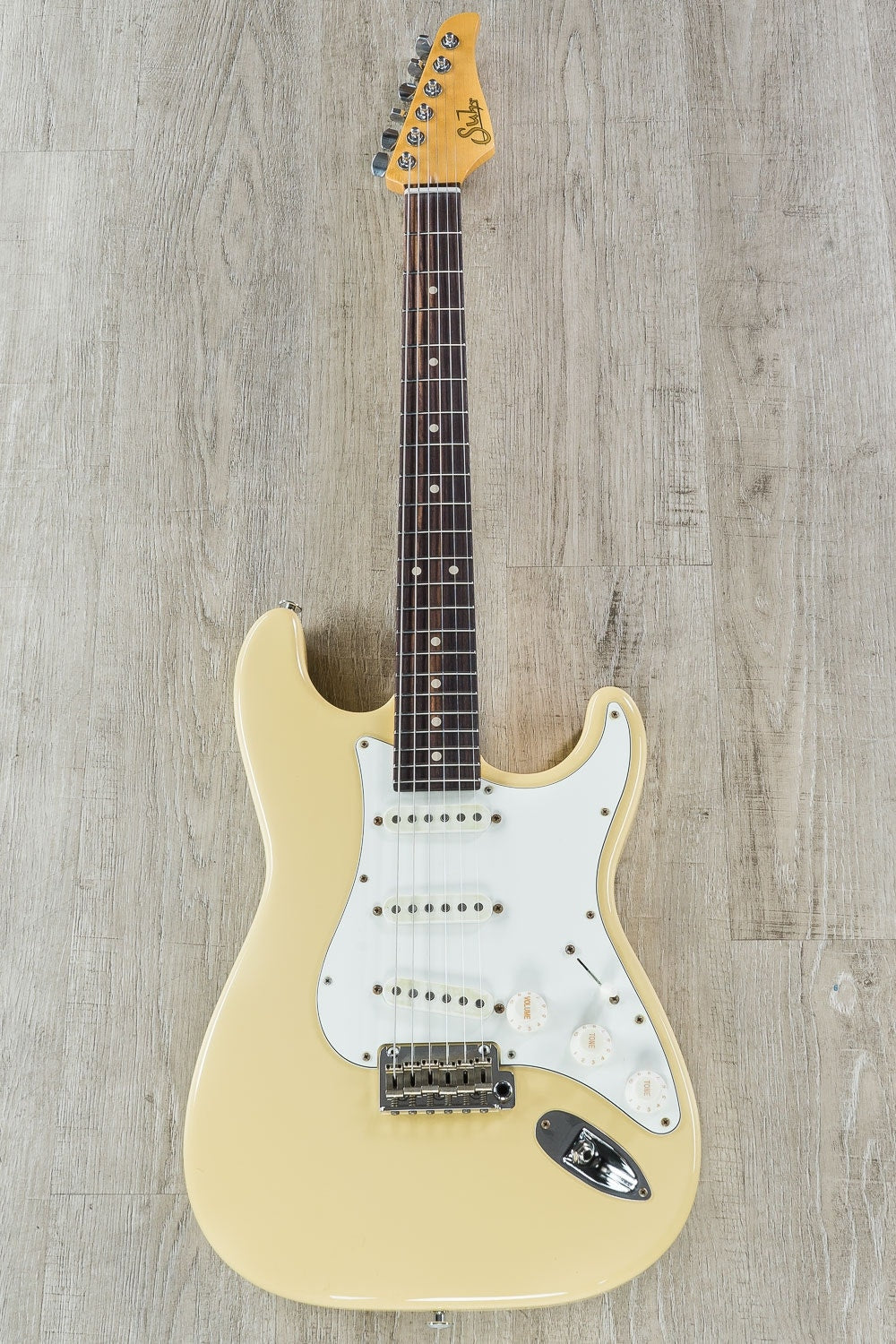Suhr Classic S Antique SSS Electric Guitar, Indian Rosewood Fingerboard, SSCII, Deluxe Gig Bag - Vintage Yellow