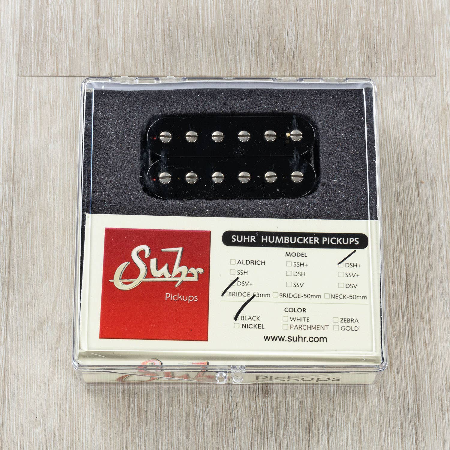 Suhr DSH + Plus Humbucker Guitar Pickup, 53mm Trem Spaced, Bridge Position, Black