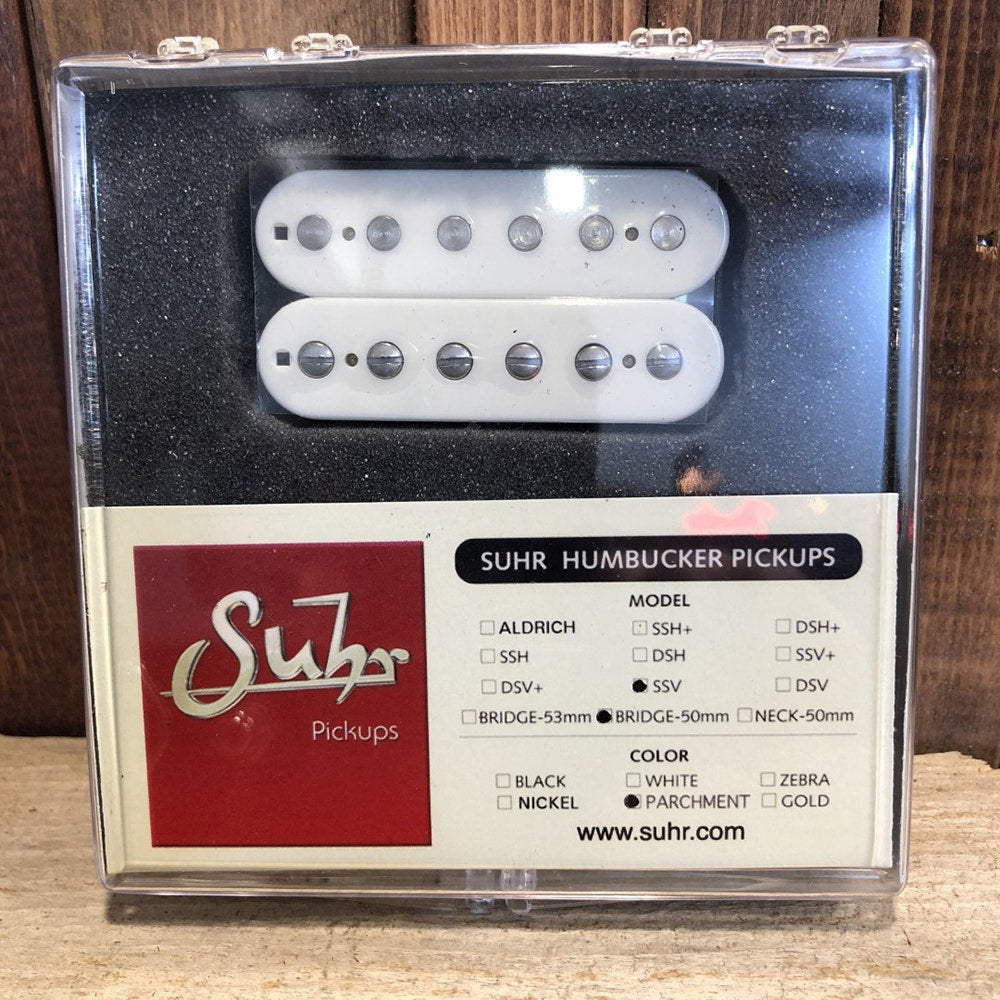 Suhr SSV Humbucker Guitar Pickup, Bridge Position, 50mm Spacing, Parchment