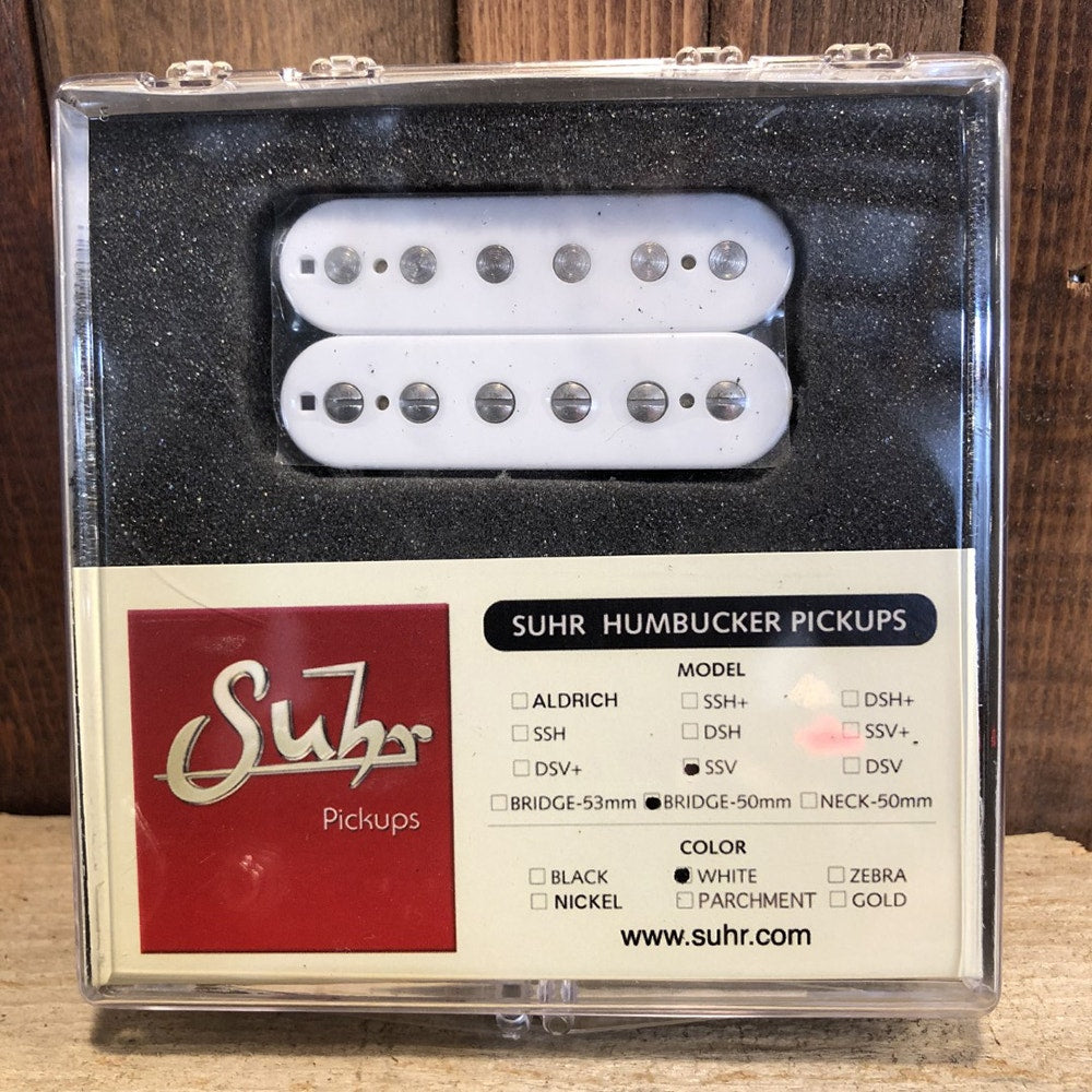 Suhr SSV Humbucker Guitar Pickup, Bridge Position, 50mm Spacing, White