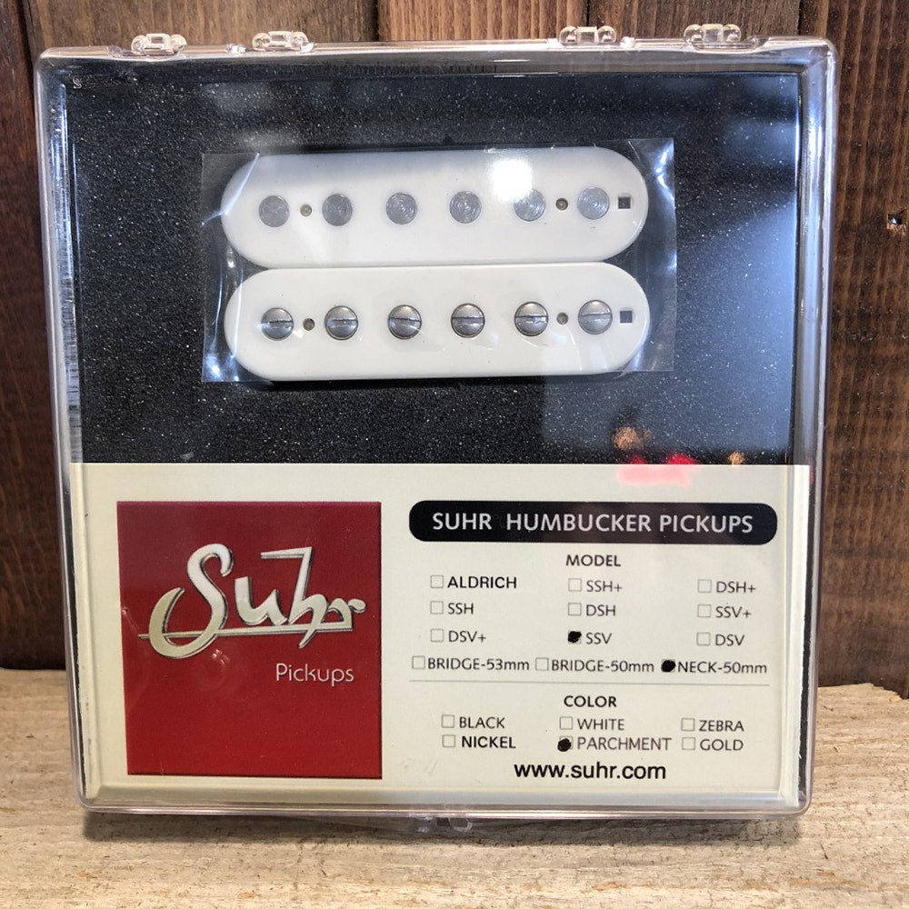 Suhr SSV Humbucker Guitar Pickup, Neck Position, 50mm Spacing, Parchment