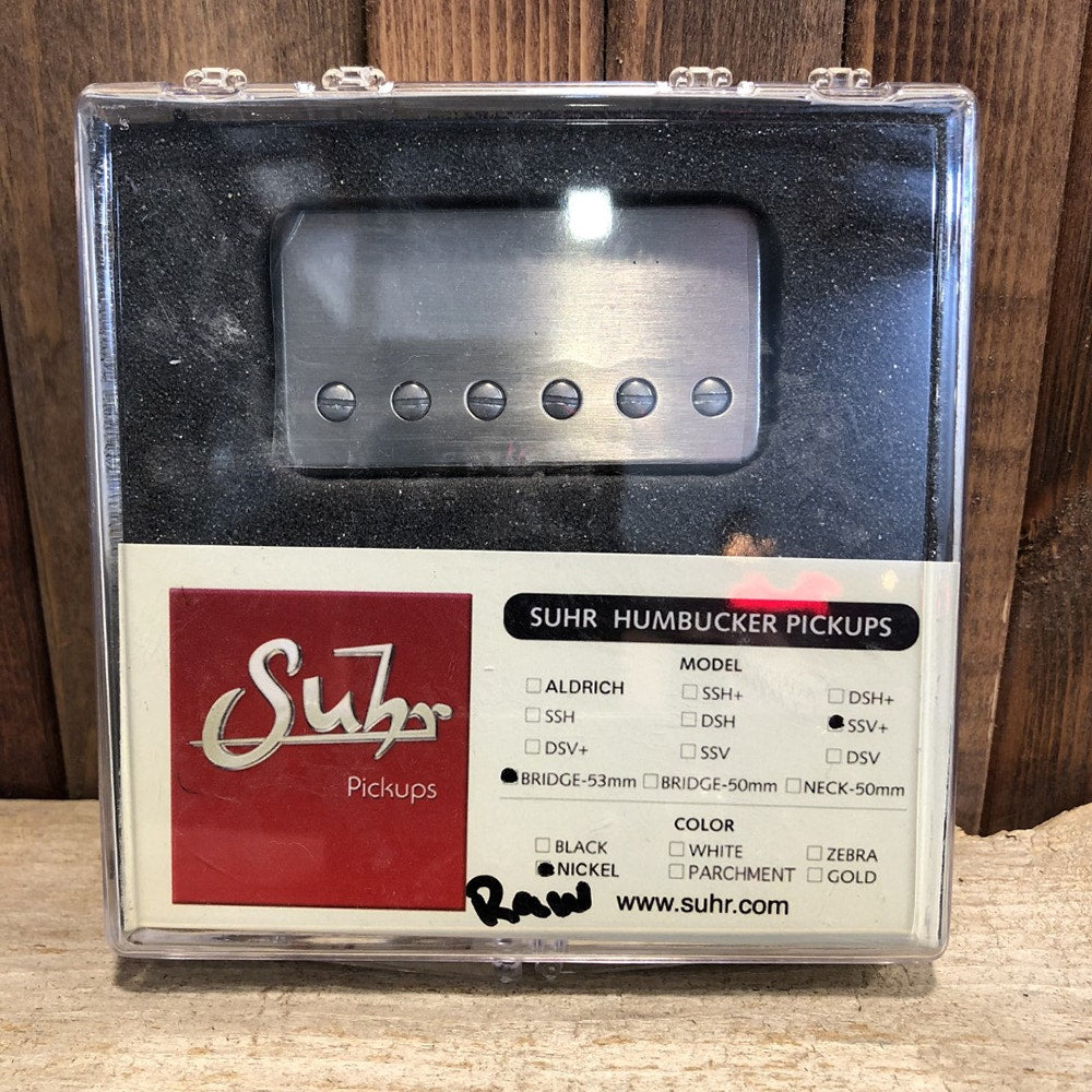 Suhr SSV+ Humbucker Guitar Pickup, Bridge Position, 53mm Spacing, Raw Nickel Cover
