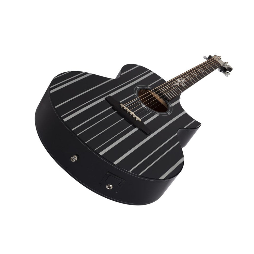 Schecter SYN AC GA SC Synyster Gates Signature Acoustic-Electric Guitar - Gloss Black with Silver Pinstripes