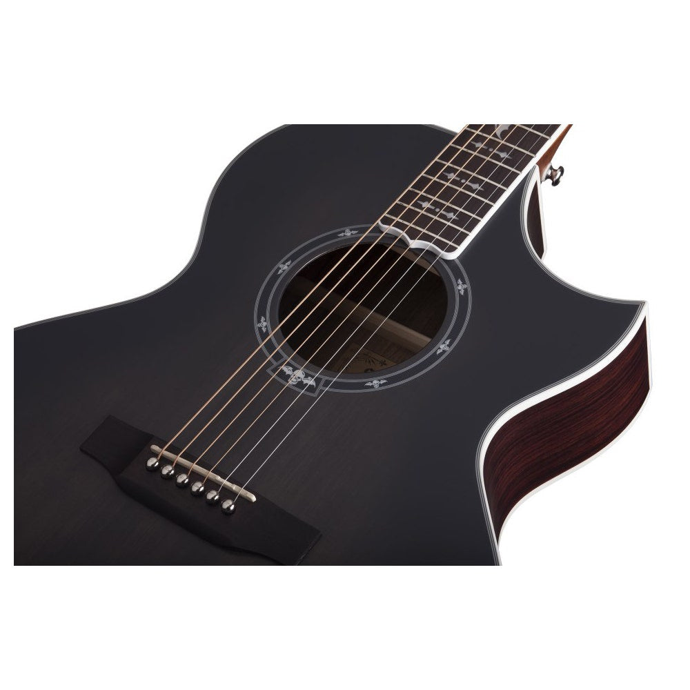 Schecter SYN GA SC Synyster Gates Signature Acoustic Guitar - Trans Black Burst Satin
