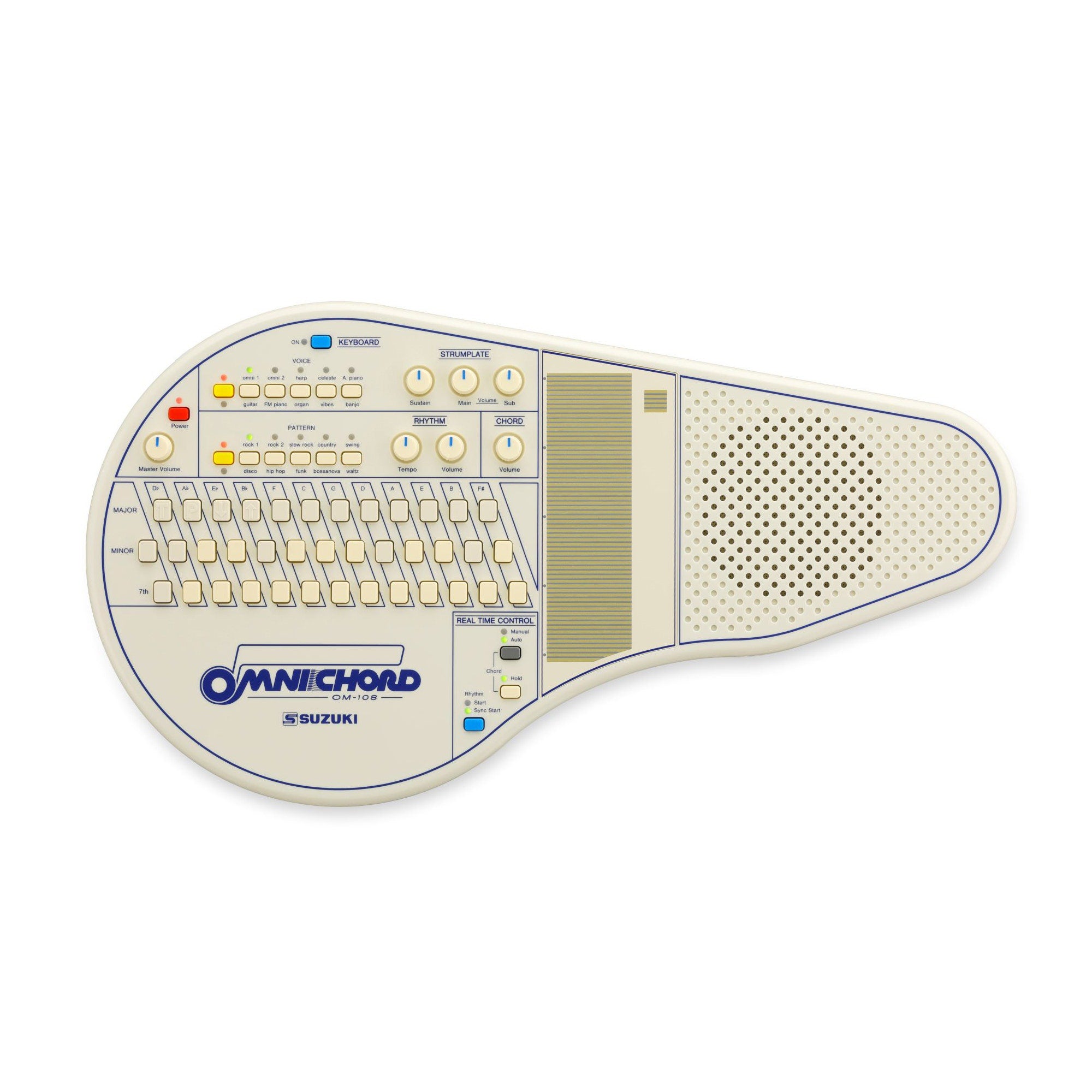Suzuki OM-108 Omnichord with Automatic Accompaniment, Harp Sensor & MIDI Out