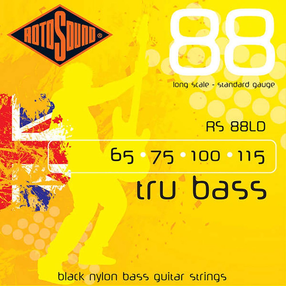 Rotosound RS88LD Black Nylon Flatwound Bass Guitar Strings 65-115