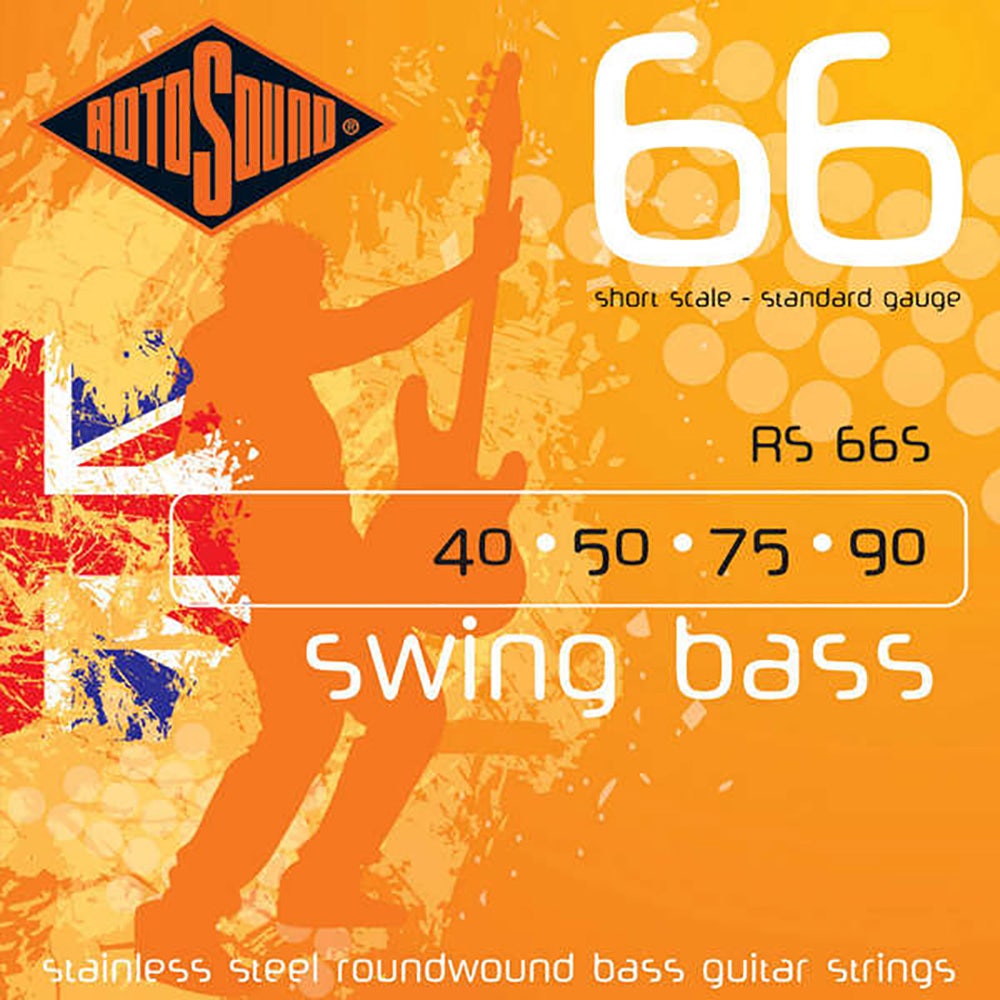 Rotosound RS66S Swing Bass 66 Stainless Steel Short-Scale Bass Guitar Strings 40-90