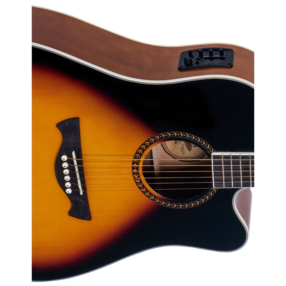 Tagima Guitars Kansas T-EQ Acoustic Electric Guitar, Sunburst