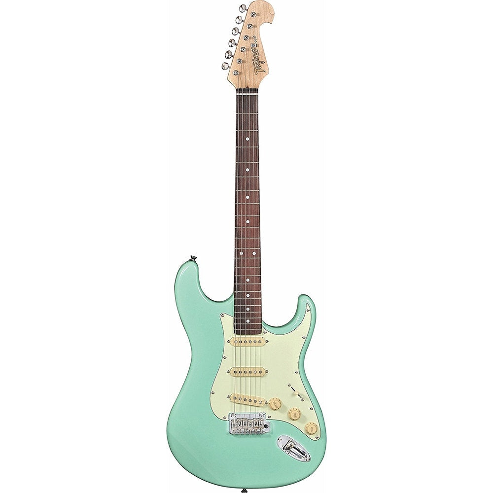 Tagima T-635 Classic Series Strat Style Electric Guitar, Rosewood Fretboard- Pastel Green with Mintgreen