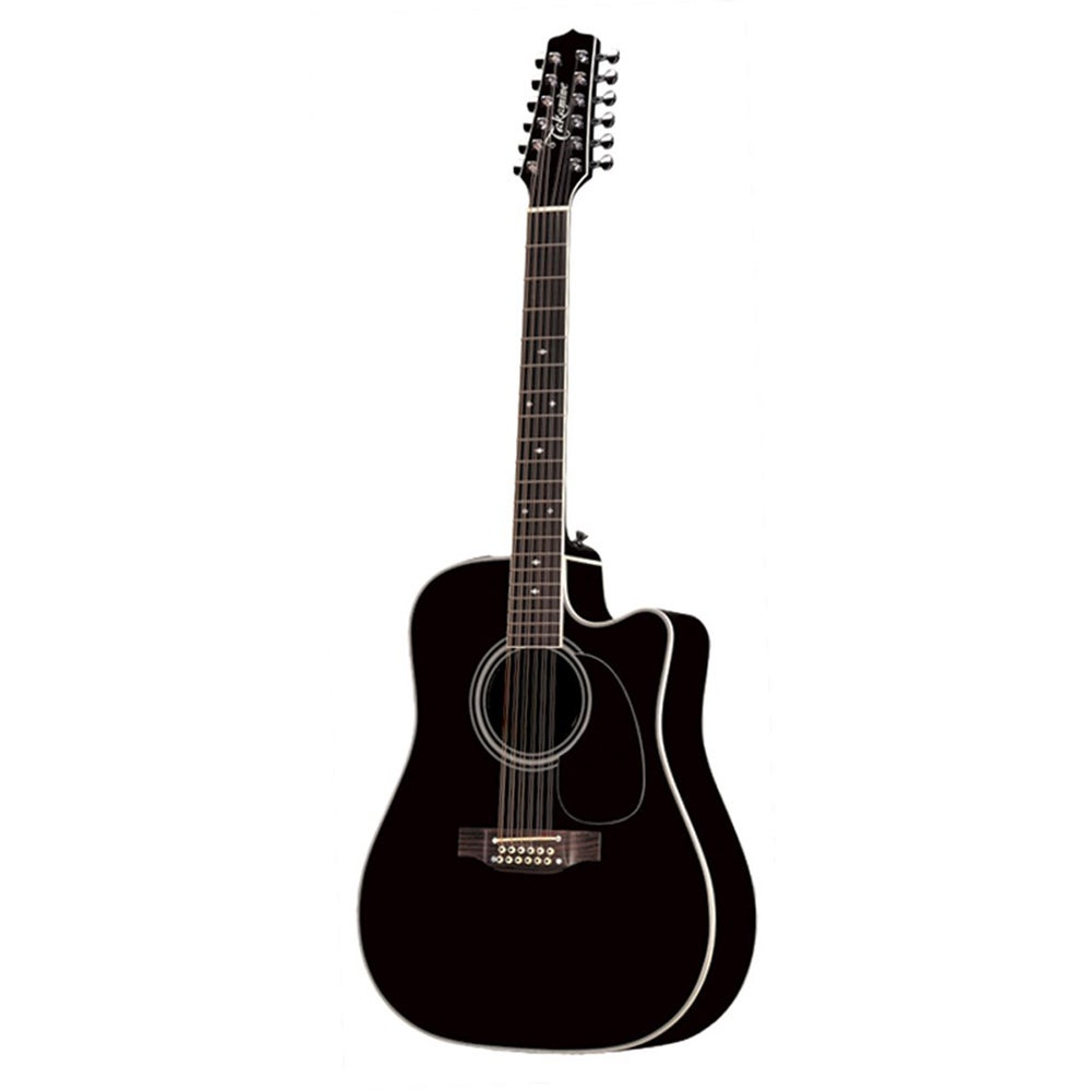 Takamine EF381SC 12-String Acoustic-Electric Guitar in Black with Hard Case (B-Stock)