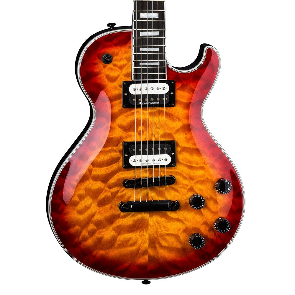 Dean Guitars Thoroughbred Select Quilt Top Electric Guitar, Trans Cherry Suburst