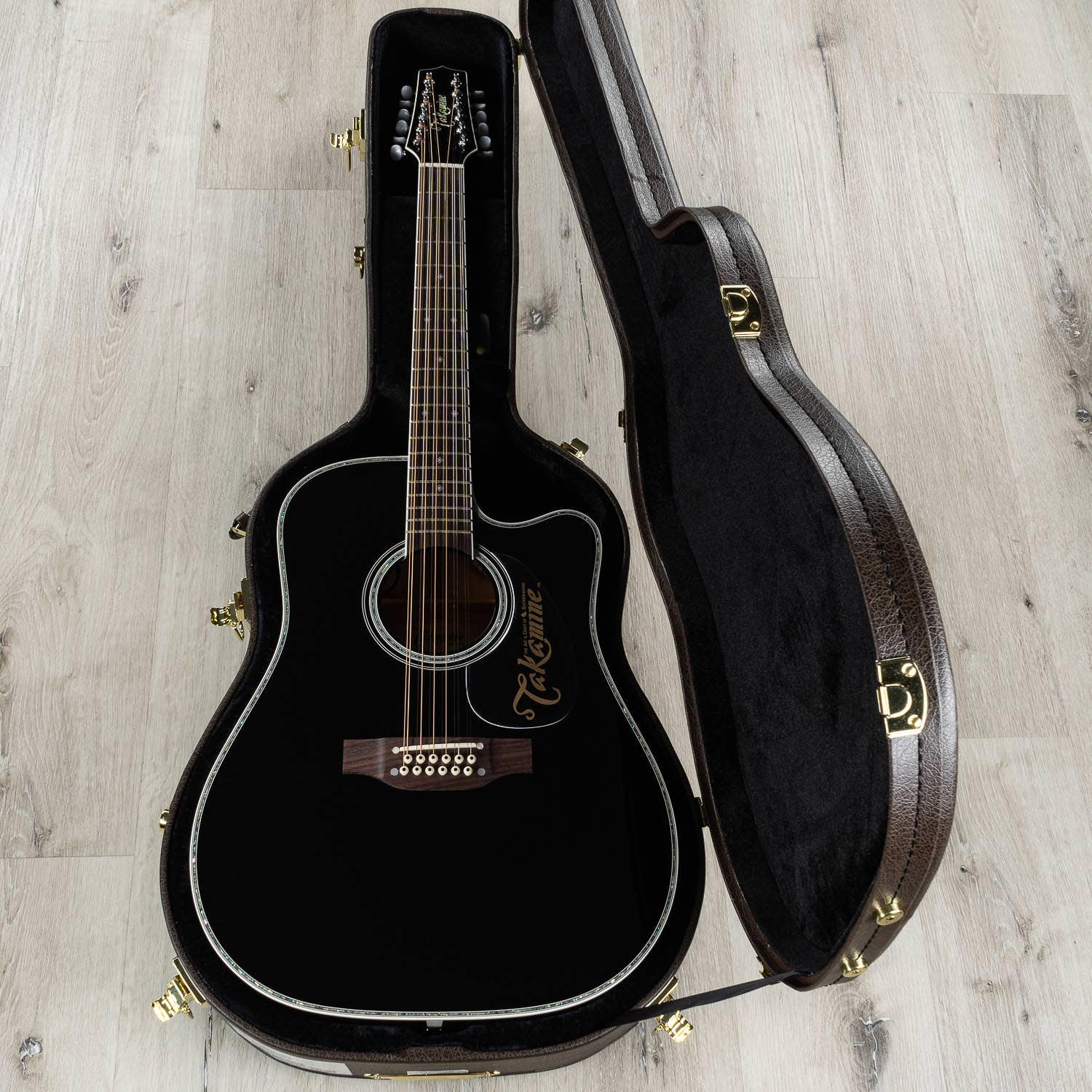 Takamine EF381 DX Acoustic 12-String Electric  Guitar, Rosewood Fretboard, Black