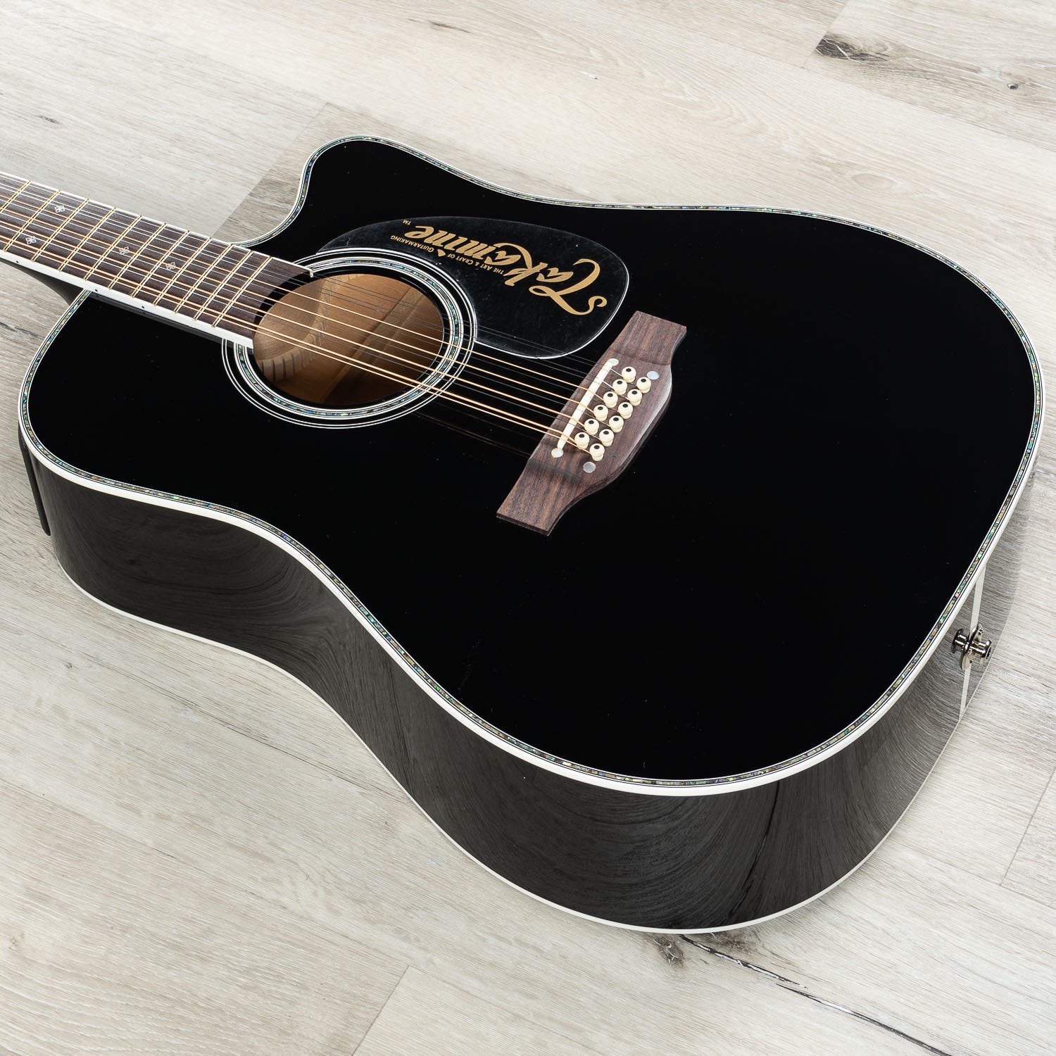 Takamine EF381 DX Acoustic 12-String Electric  Guitar, Rosewood Fretboard, Black