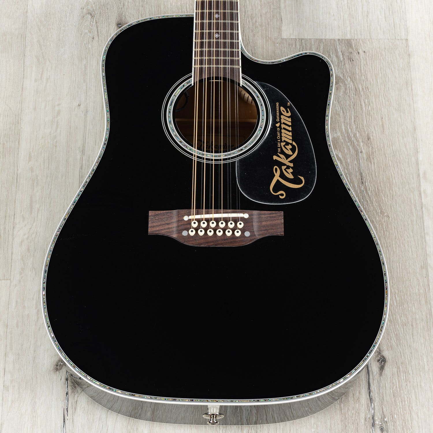 Takamine EF381 DX Acoustic 12-String Electric  Guitar, Rosewood Fretboard, Black