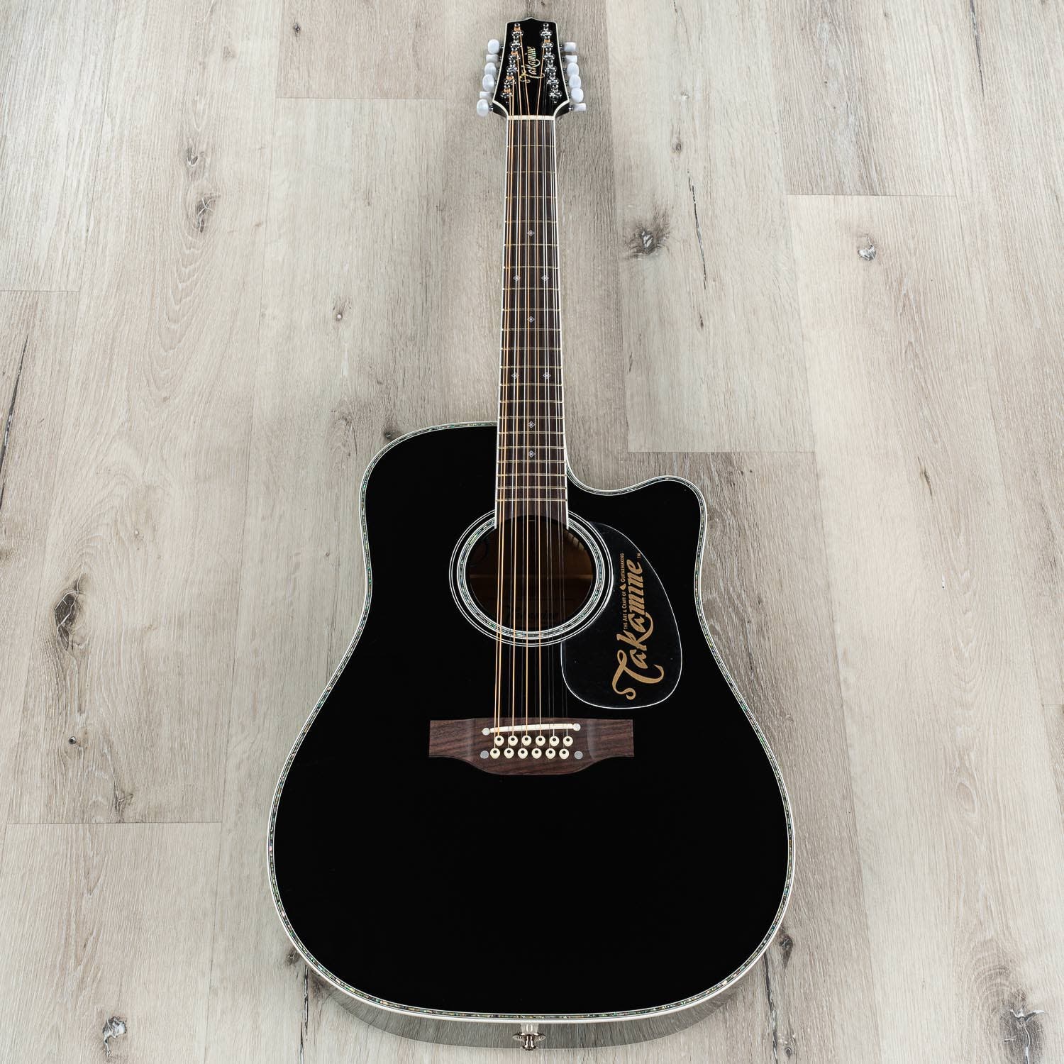 Takamine EF381 DX Acoustic 12-String Electric  Guitar, Rosewood Fretboard, Black