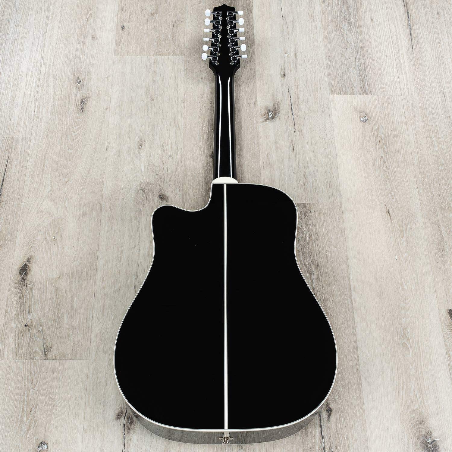 Takamine EF381 DX Acoustic 12-String Electric  Guitar, Rosewood Fretboard, Black