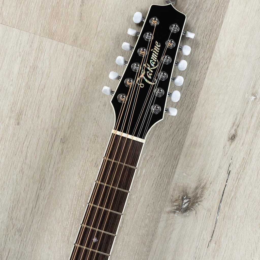 Takamine EF381 DX Acoustic 12-String Electric  Guitar, Rosewood Fretboard, Black