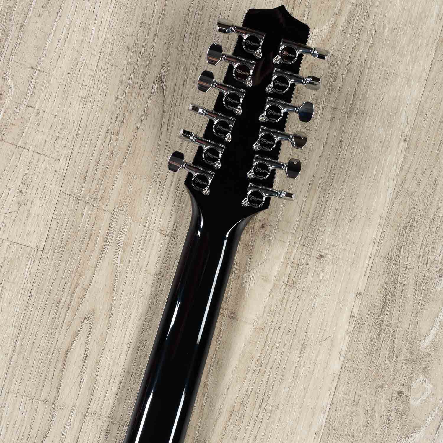 Takamine EF381SC 12-String Dreadnought Left-Handed Acoustic-Electric Guitar with Hard Case, Black (B-STOCK)