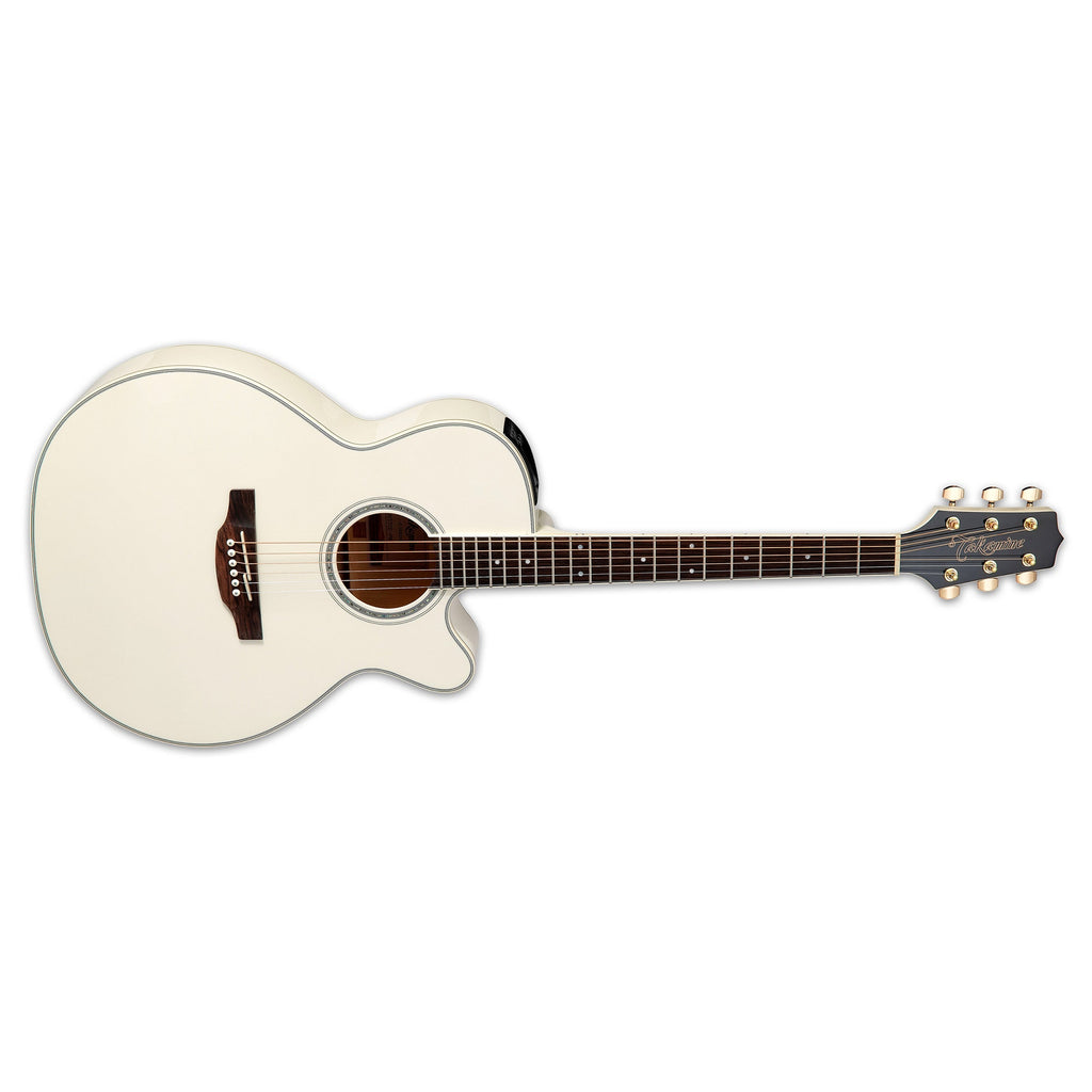Takamine GN37CE PW NEX Cutaway Acoustic-Electric Guitar, Solid Spruce Top, Pearl White