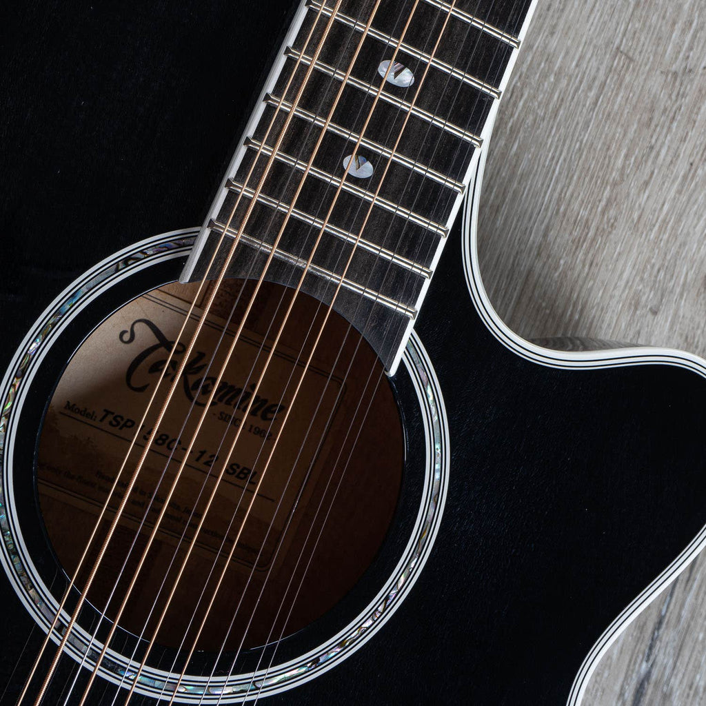 Takamine TSP158C-12 SBL Acoustic Electric 12-String Guitar, Black (B-STOCK)