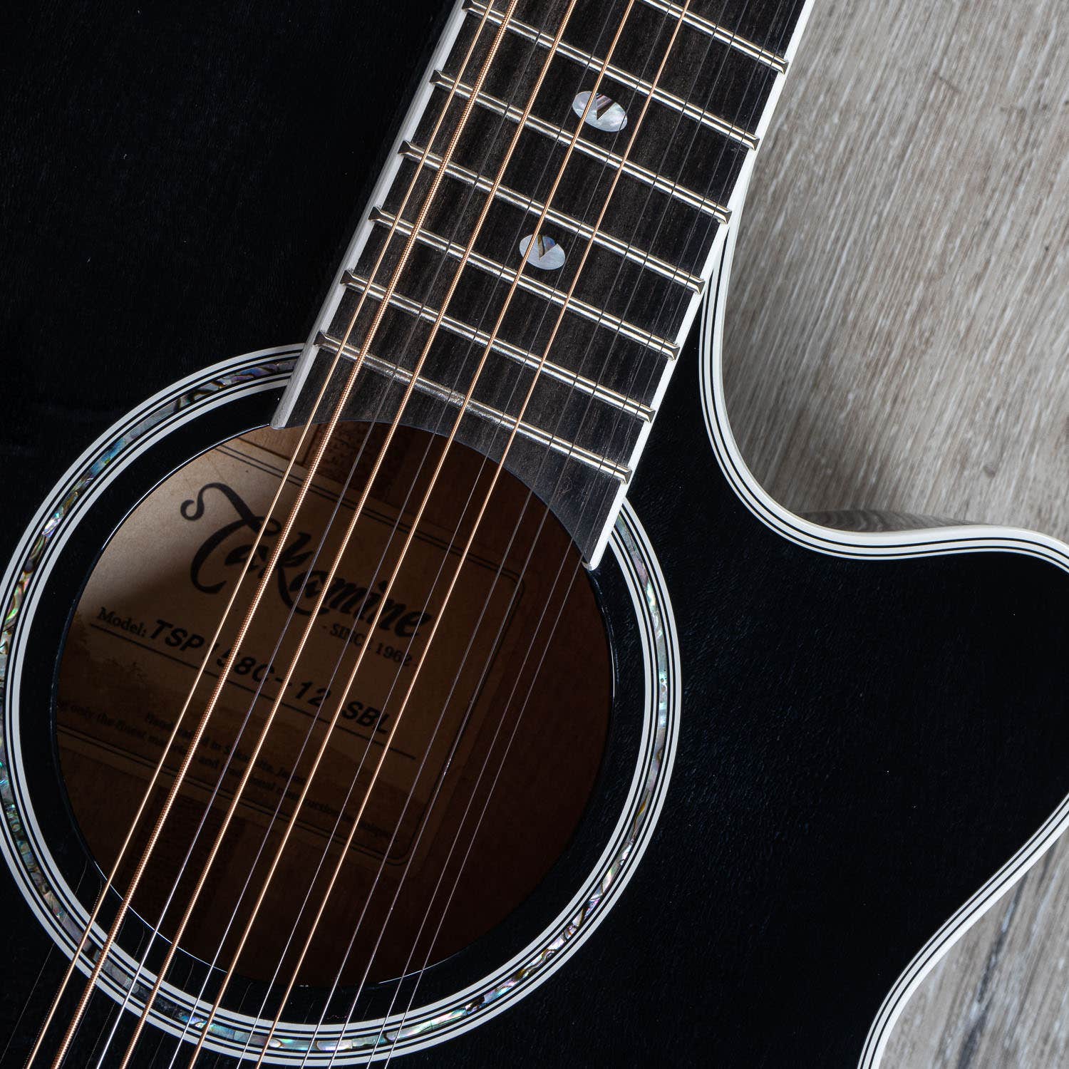 Takamine TSP158C-12 SBL Acoustic Electric 12-String Guitar, Black (B-STOCK)