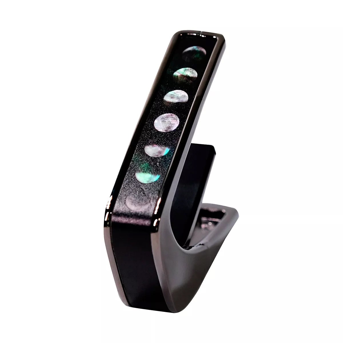 Thalia Deluxe Series Black Chrome Finish Guitar Capo, Moon Phases on Pearl