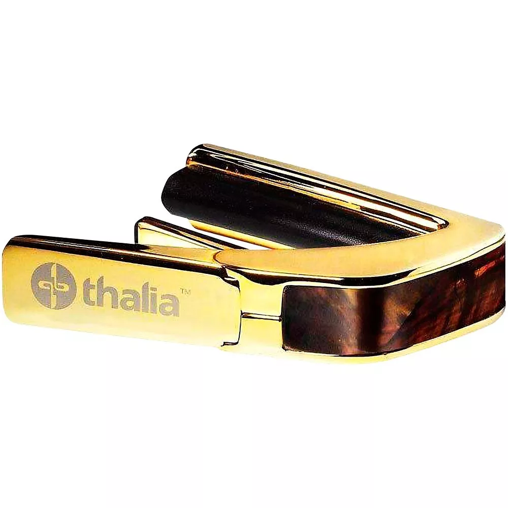 Thalia Exotic Shell Collection 24k Gold Finish Guitar Capo, Tennessee Whiskey Wing Inlay