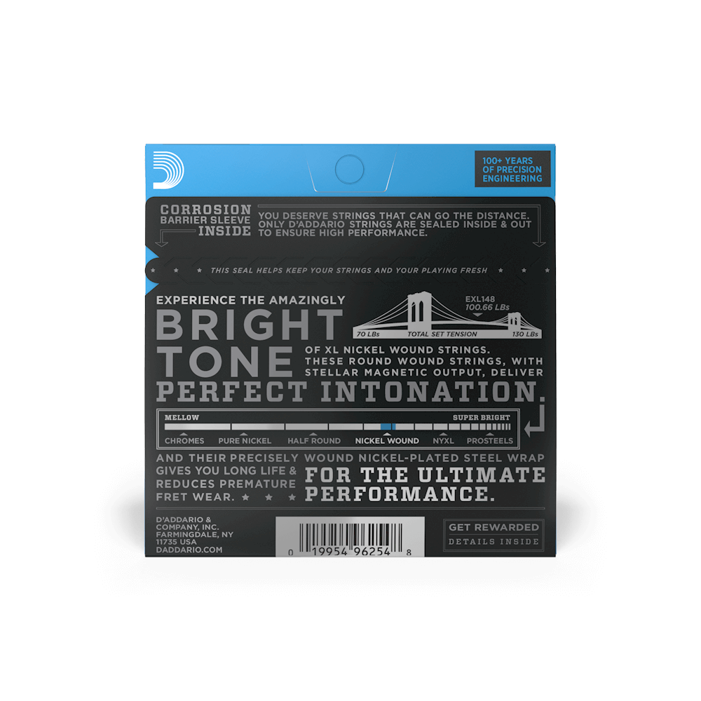D'Addario EXL148 XL Nickel Wound Extra Heavy Electric Guitar Strings, 12-60