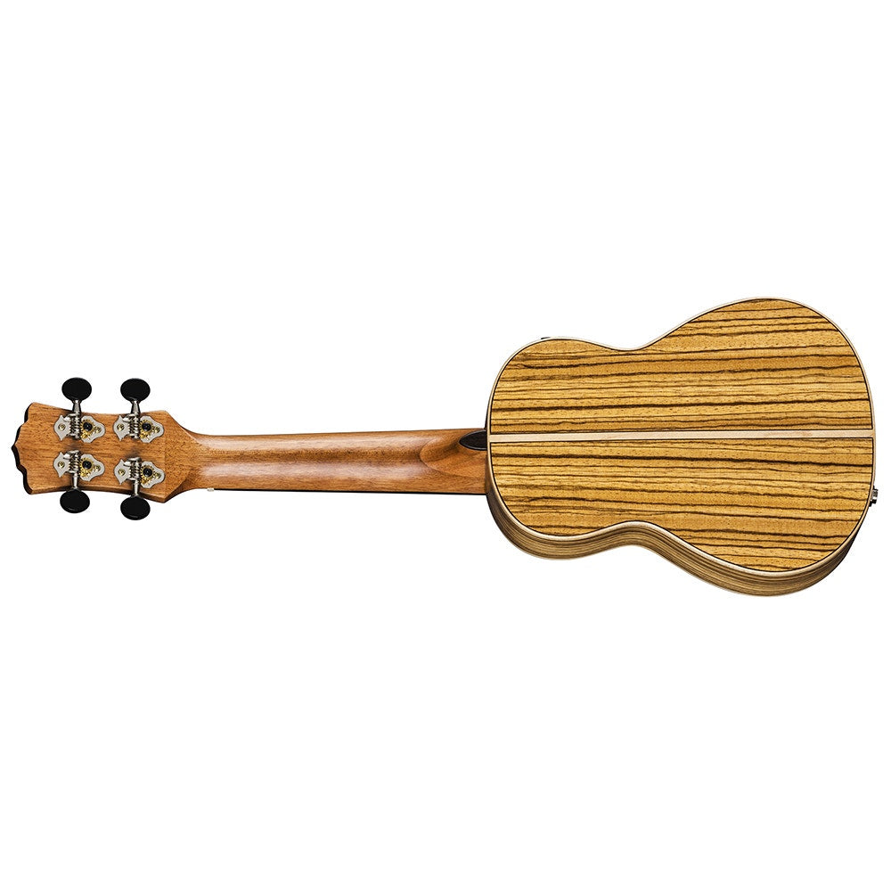 Luna Uke High Tide Soprano Acoustic Electric Ukulele, Zebrawood