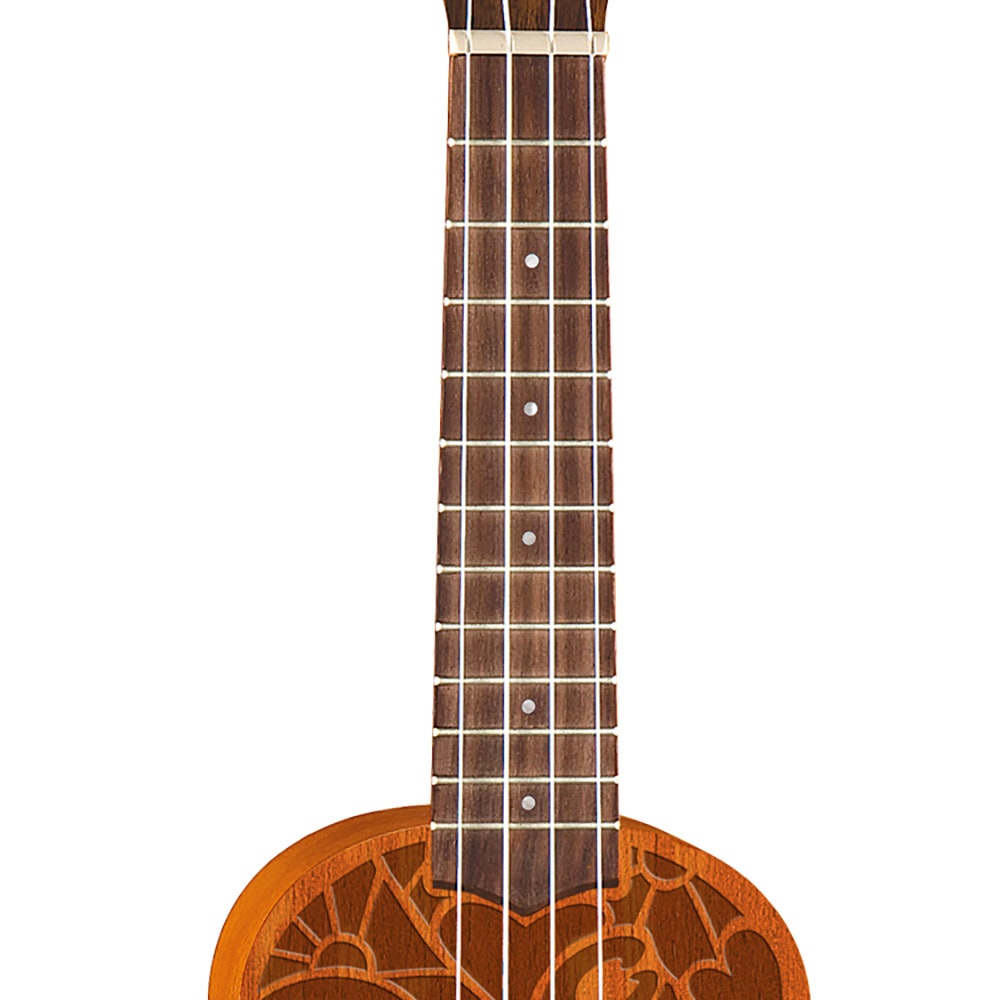 Luna UKE PCE Love Peace Mahogany Soprano Ukulele