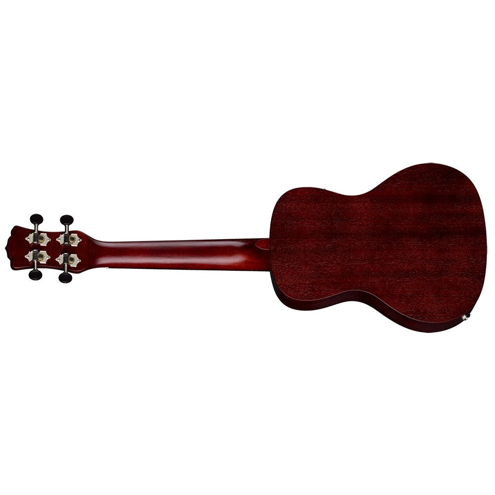 Luna Uke Vintage Mahogany Acoustic-Electric Ukulele, Concert - Red Satin (Non-Cutaway)