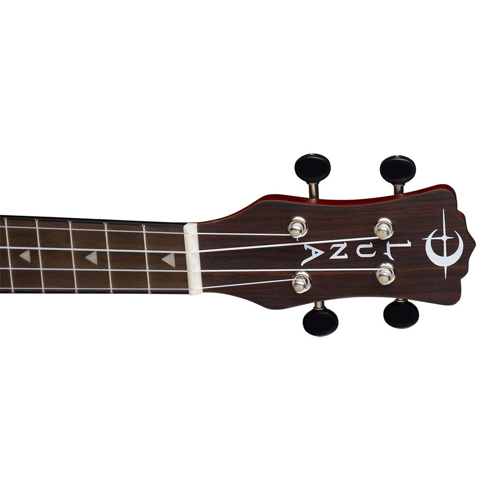 Luna Uke Vintage Mahogany Acoustic-Electric Ukulele, Concert - Red Satin (Non-Cutaway)