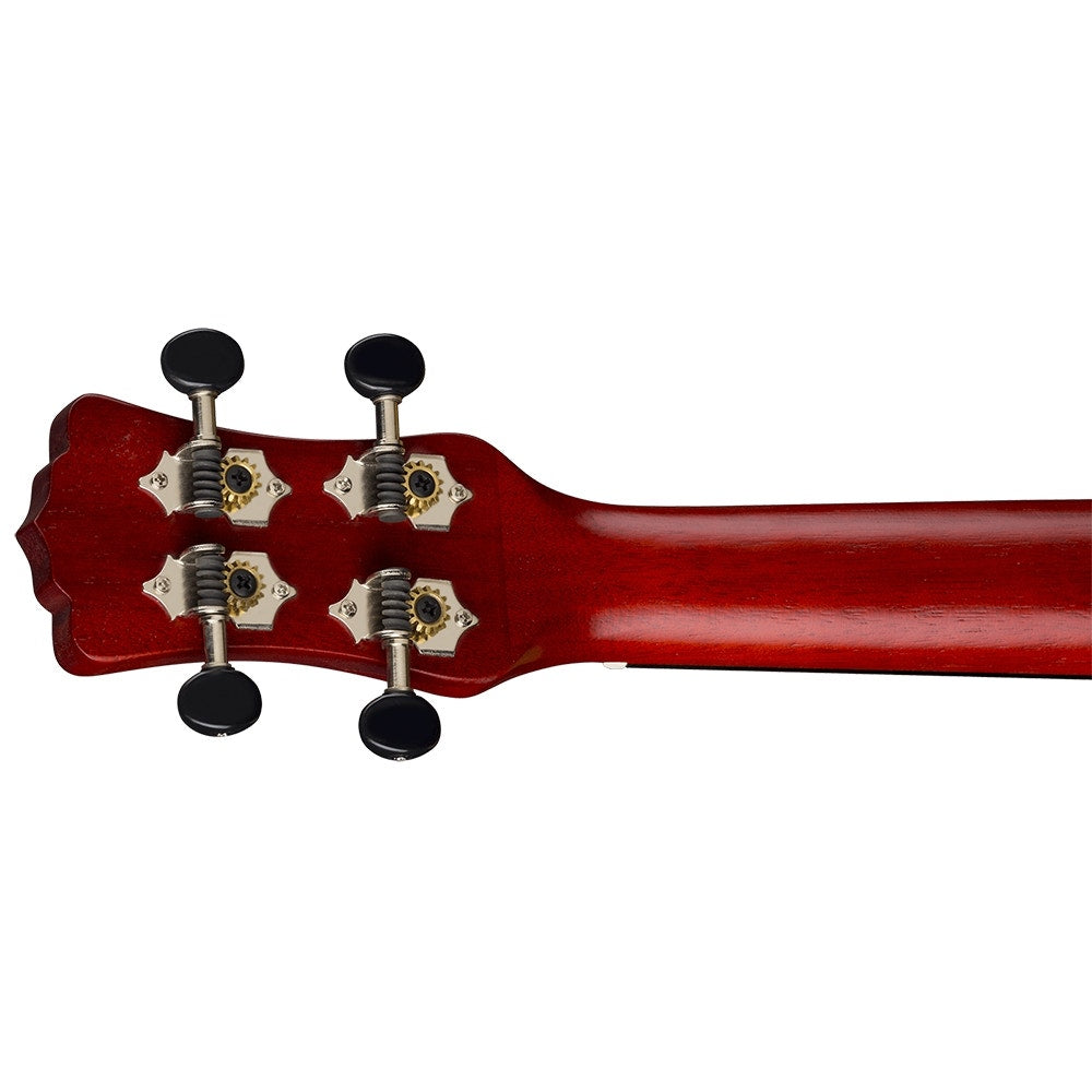 Luna Uke Vintage Mahogany Acoustic-Electric Ukulele, Concert - Red Satin (Non-Cutaway)