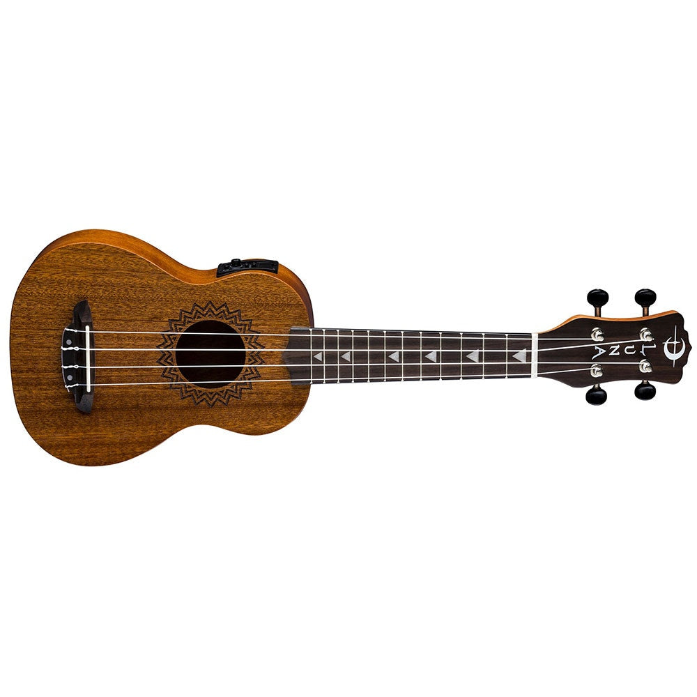 Luna Uke Vintage Mahogany Electric Acoustic Ukulele, Soprano, Natural