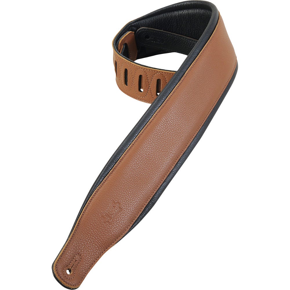 Levy's PM32-TAN Garment Leather Guitar Strap with Foam Pad in Tan