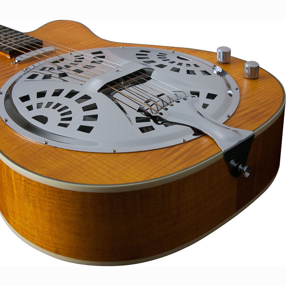 Washburn R45RCE Bluegrass Series Round Neck Resonator Acoustic Guitar - Trans Honey