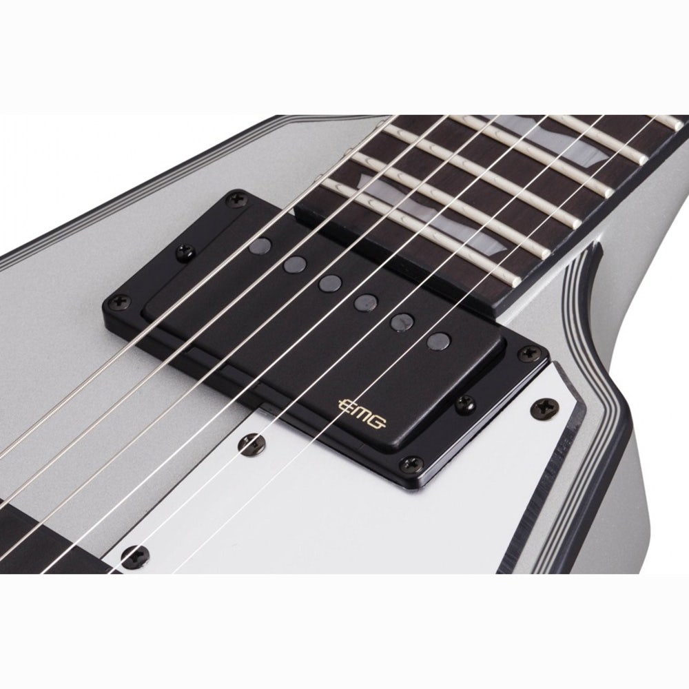 Schecter V-1 Platinum Electric Guitar with EMG Pickups - Satin Silver