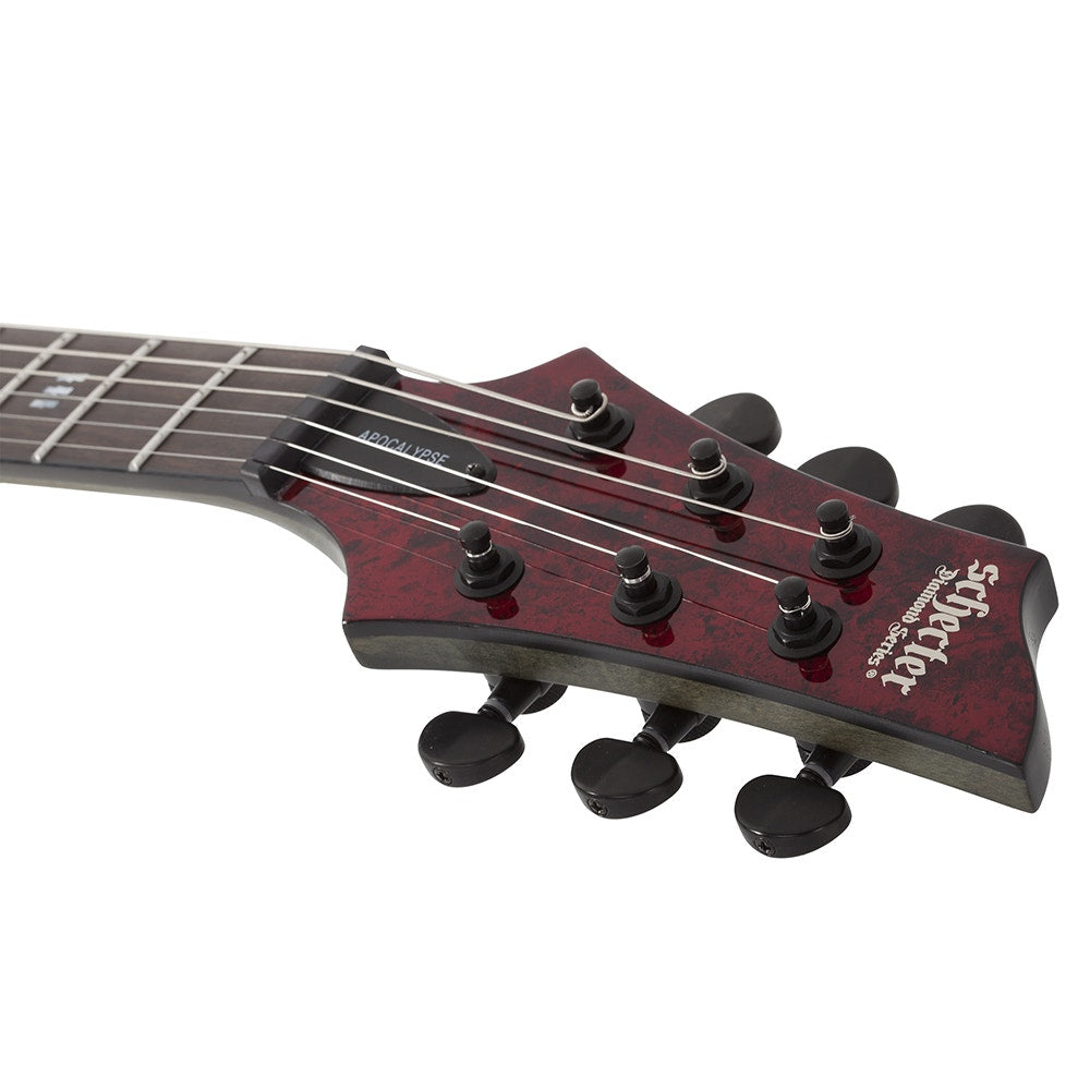 Schecter Guitars 3053 V-1 Apocalypse Electric Guitar, String-Through, Red Reign