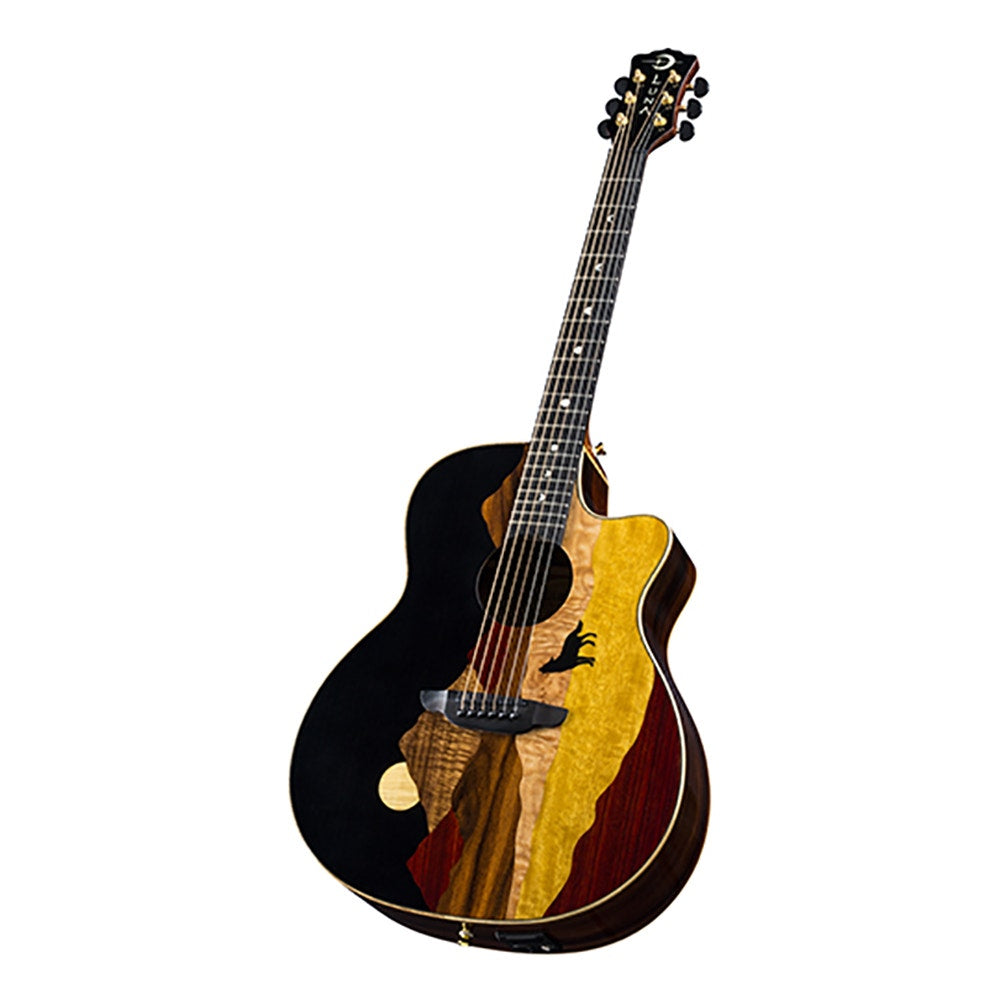 Luna Guitars Vista Wolf Tropical Wood Acoustic Electric Guitar, Gloss Natural