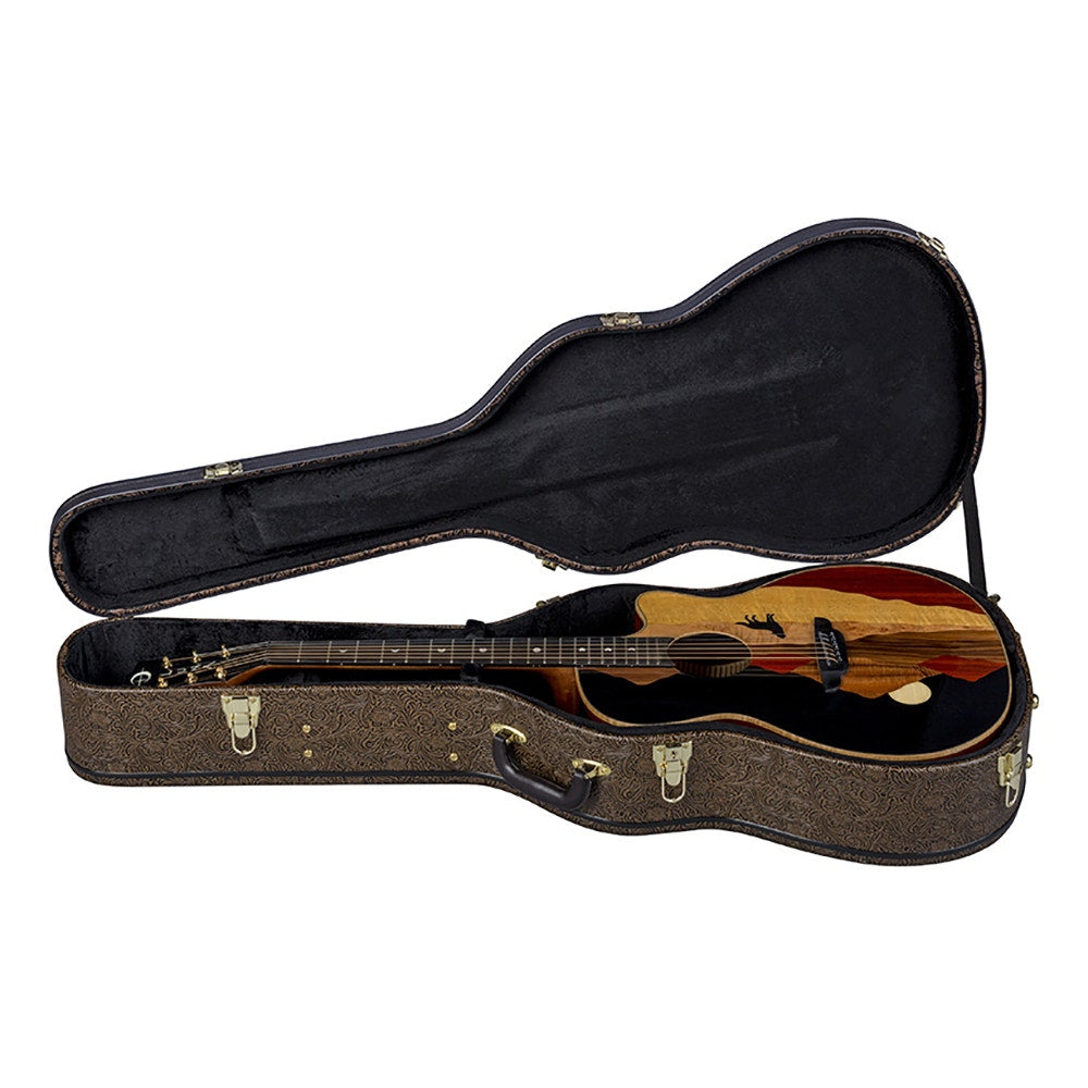 Luna Guitars Vista Wolf Tropical Wood Acoustic Electric Guitar, Gloss Natural