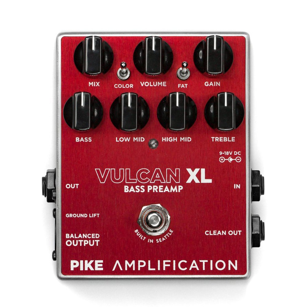 Pike Amplification Vulcan XL Bass Preamp and Overdrive Guitar Effects Pedal