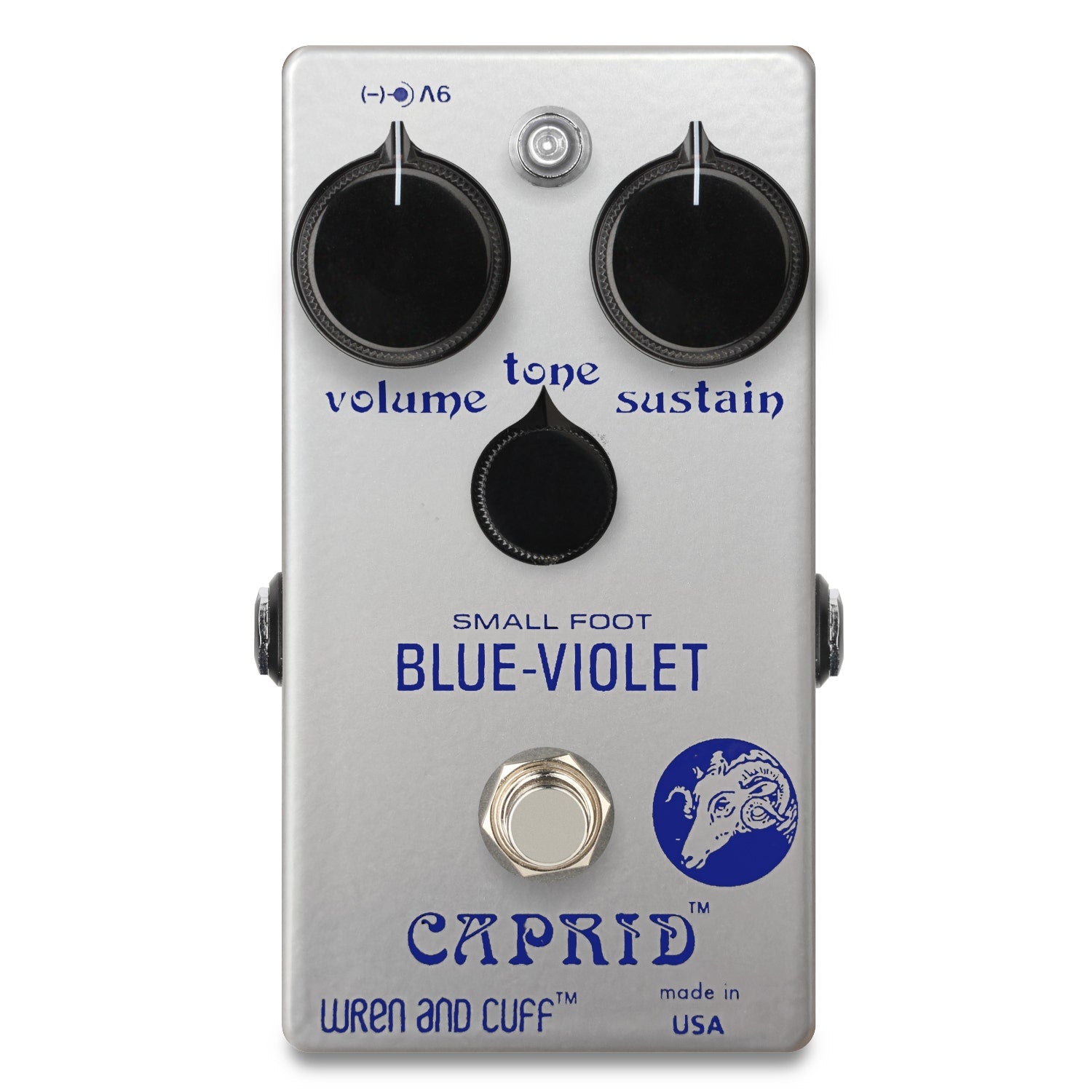 Wren and Cuff Blue Violet Caprid Small Foot Distortion Guitar Effect Pedal