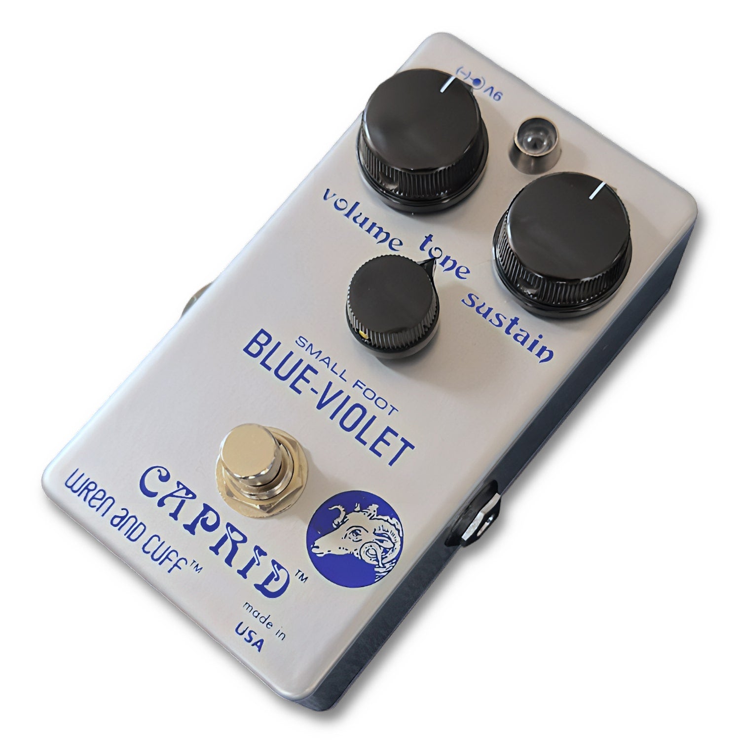 Wren and Cuff Blue Violet Caprid Small Foot Distortion Guitar Effect Pedal