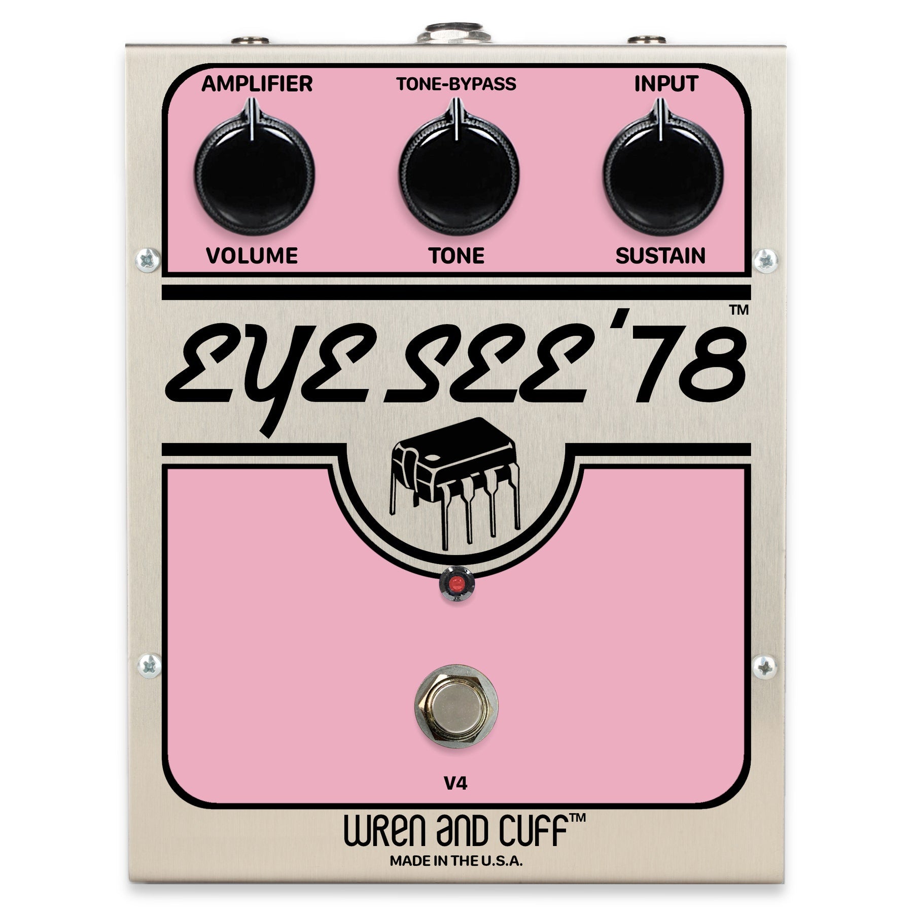 Wren and Cuff Eye See '78 OG Full-Size Special Fuzz Guitar Effect Pedal, Folded Steel