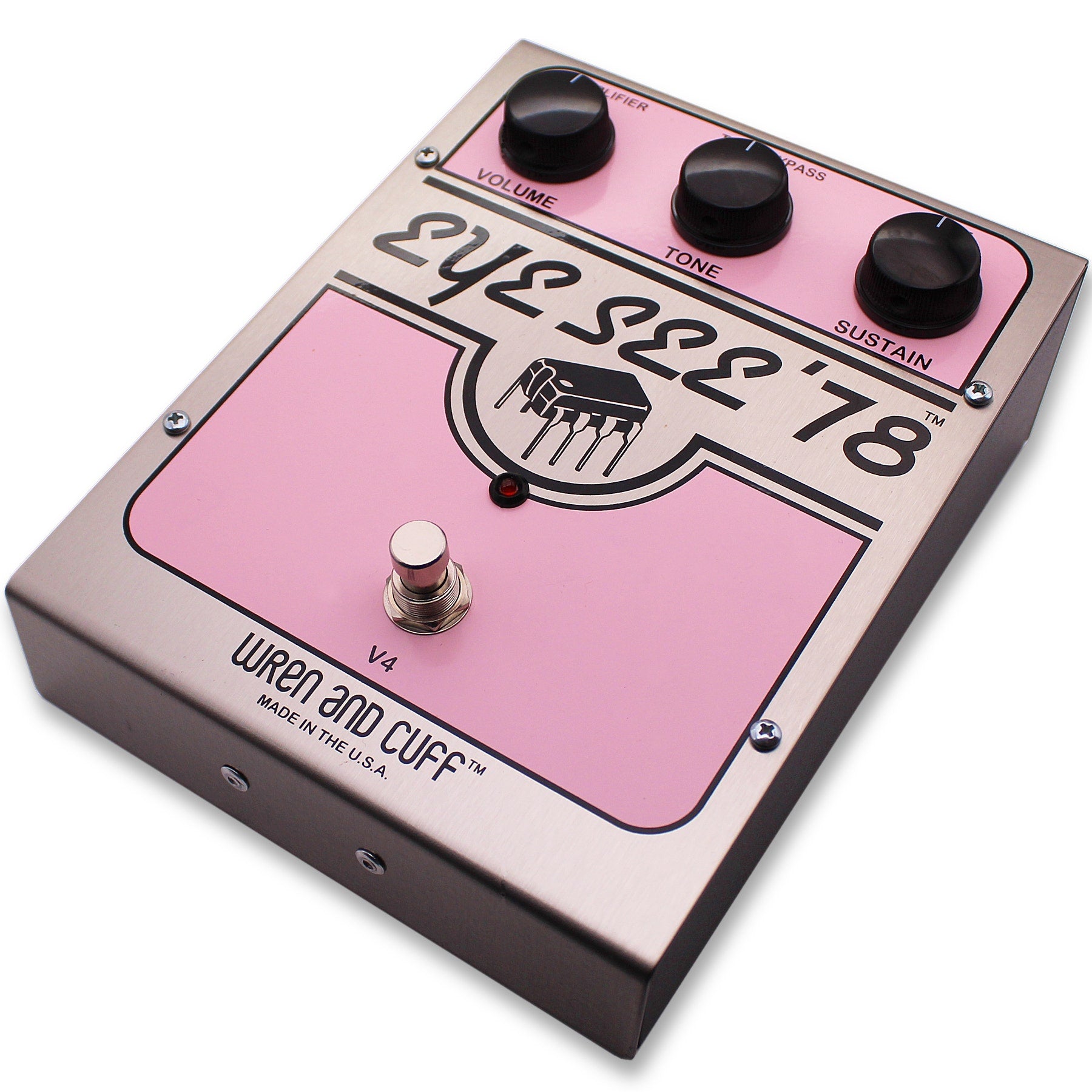 Wren and Cuff Eye See '78 OG Full-Size Special Fuzz Guitar Effect Pedal, Folded Steel
